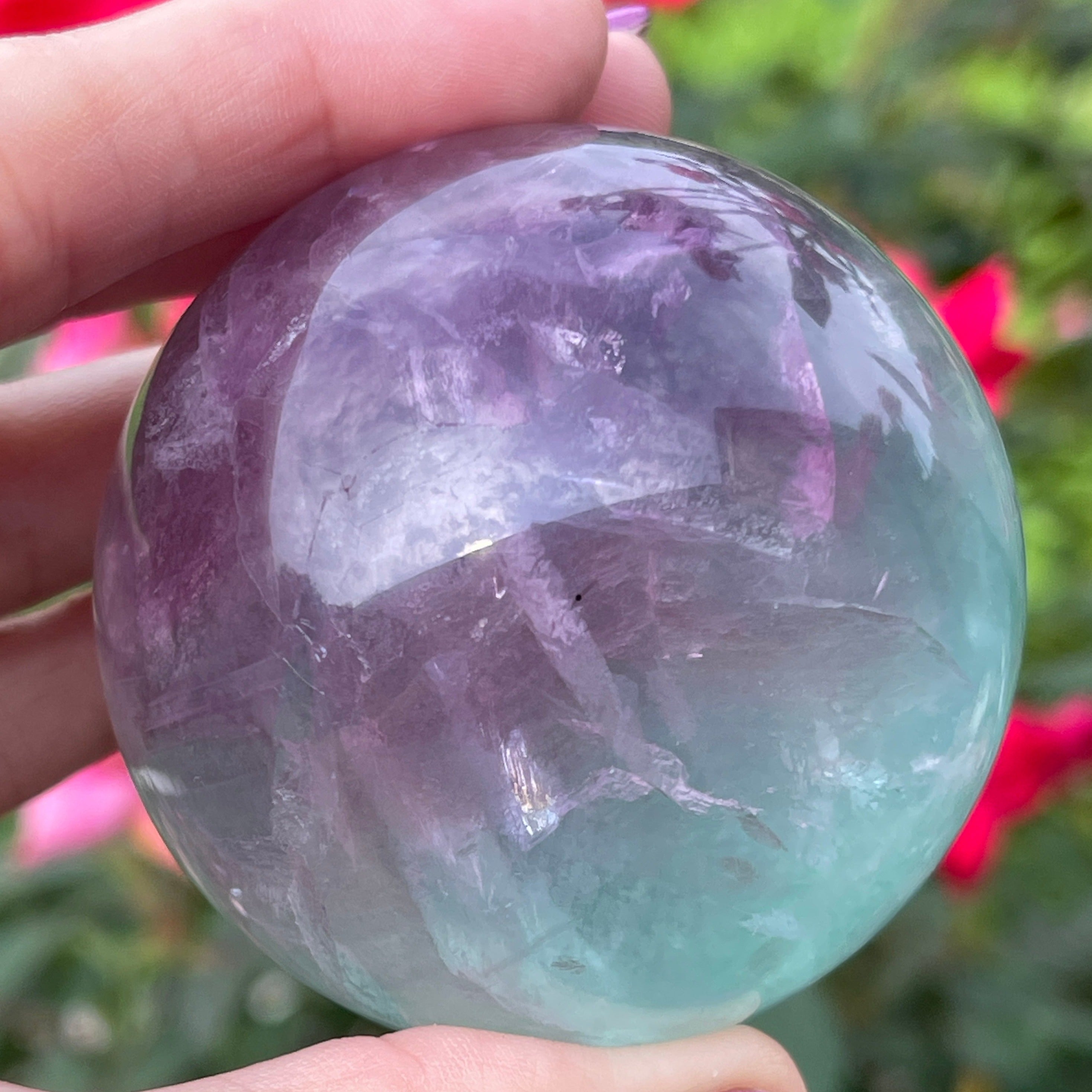 Watermelon Fluorite, Beautiful Sphere | 56mm 307grams
