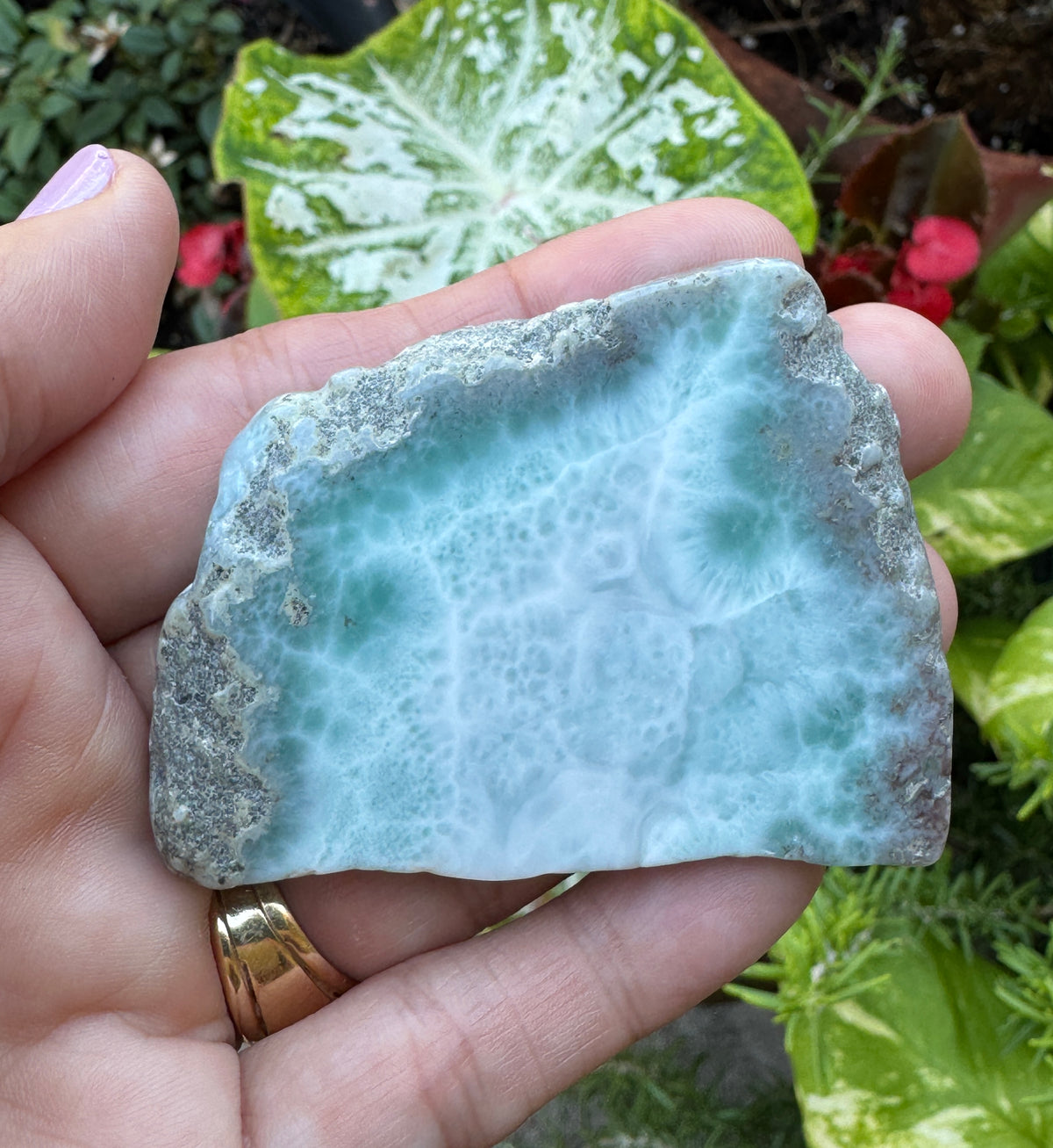 Larimar Polished Slab | High Quality Dolphin Stone - Calming Healing Crystal