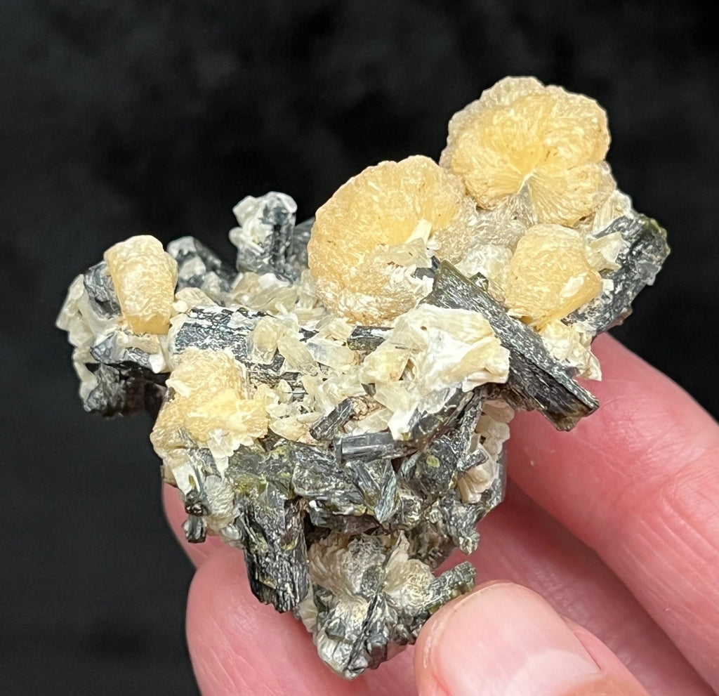 Stilbite with Epidote Unusual Association of Minerals 91 grams | Interesting Collectors Mineral