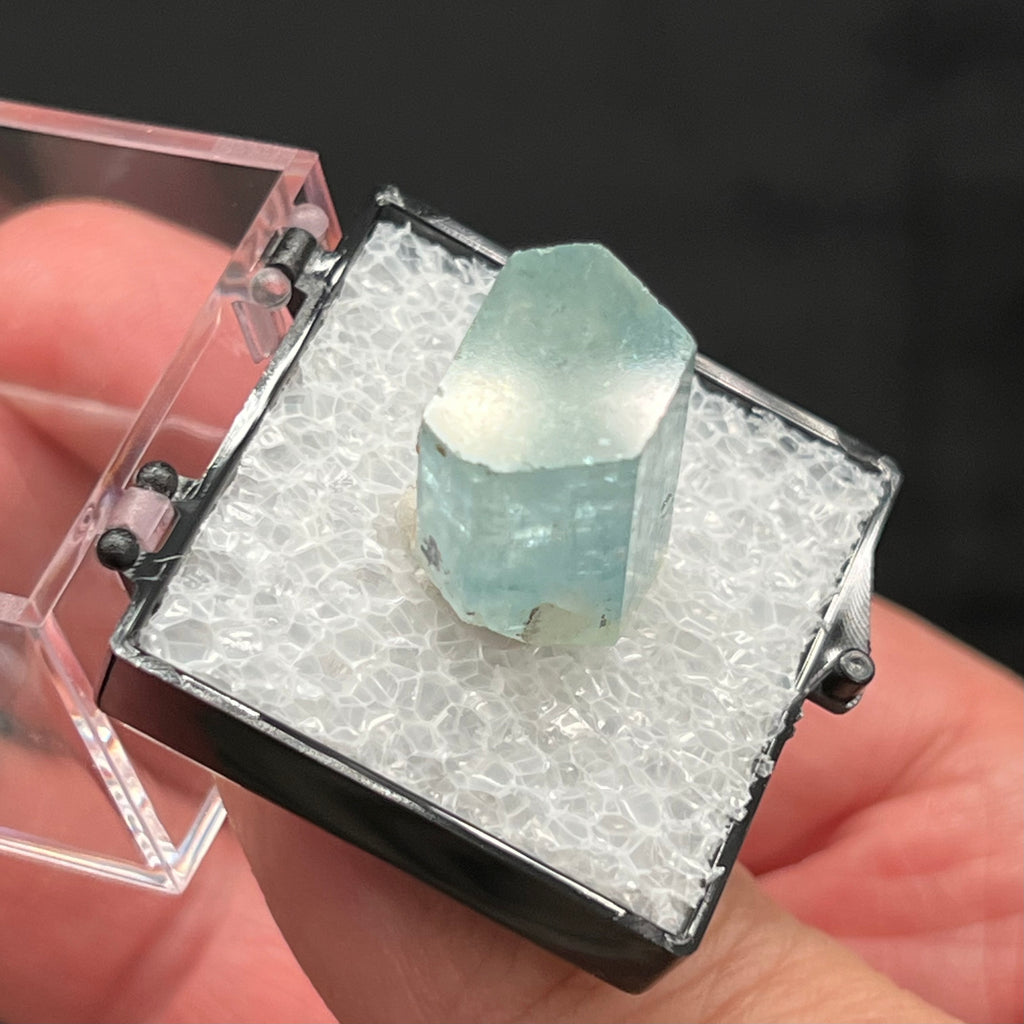 The surface of the termination of this Aquamarine crystal appears smooth and well formed.  