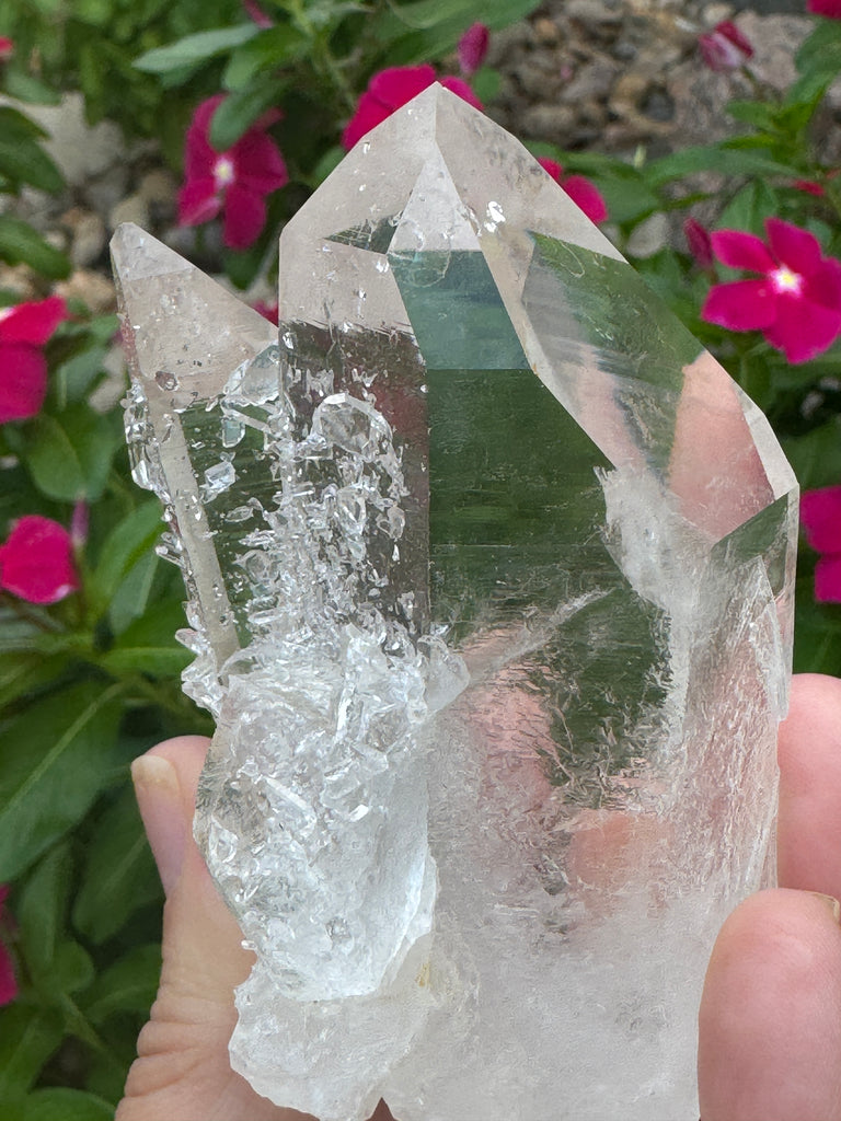 Quartz Crystal with Parallel Growth Water Clear 184g; Arkansas Quartz