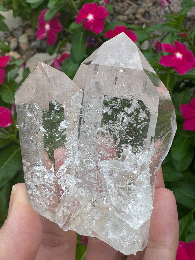 Quartz Crystal with Parallel Growth Water Clear 184grams; Arkansas Quartz