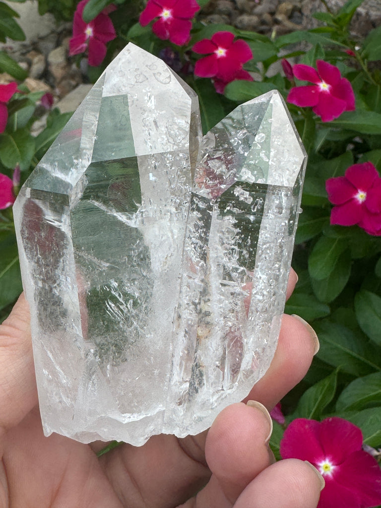 Quartz Crystal with Parallel Growth Water Clear 184g; Arkansas Quartz