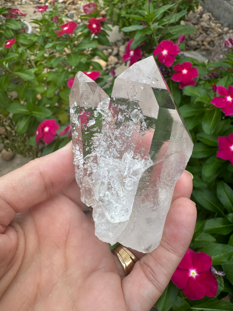 Quartz Crystal with Parallel Growth Water Clear 184g; Arkansas Quartz