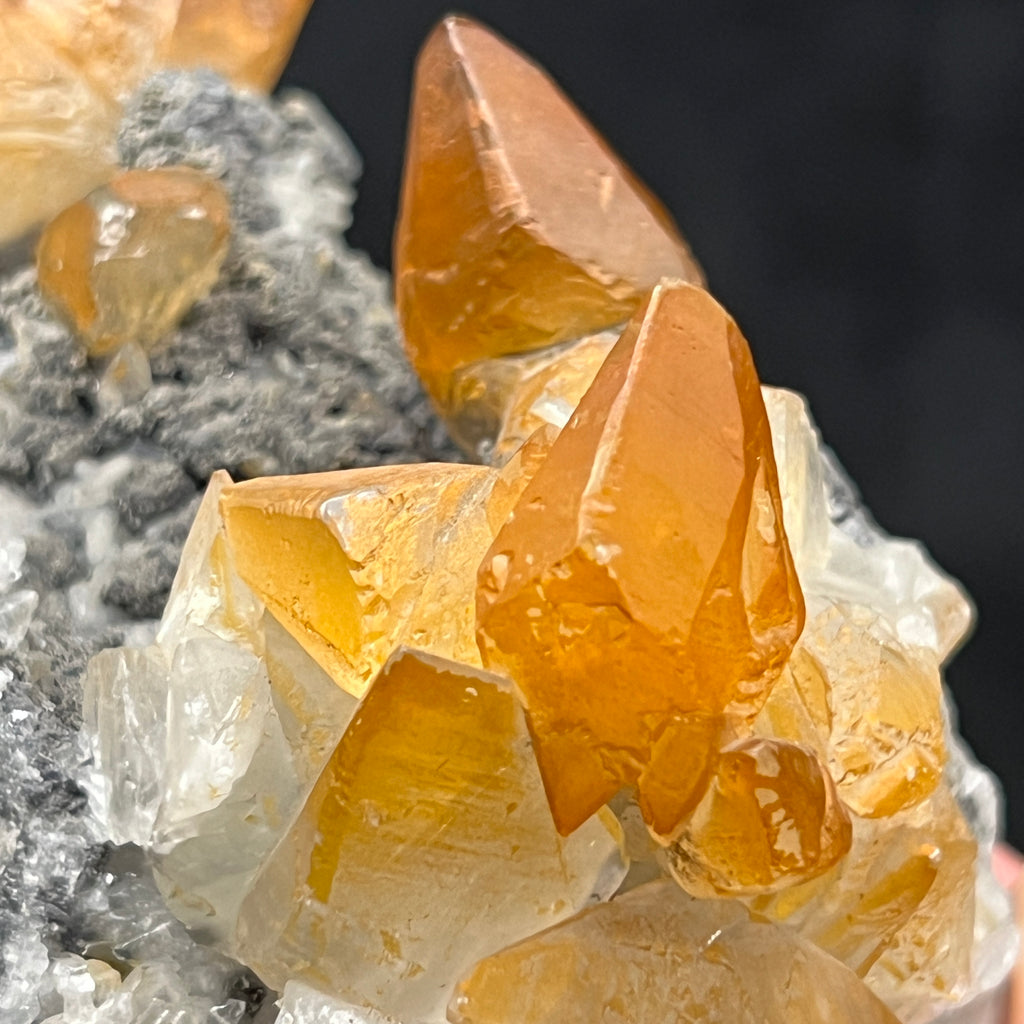 An uncommon peice from this locality, this attractive red-orange hematite included Calcite is from the San Giovanna Mine, Bindua, Iglesias, South Sardinia Province, Italy.