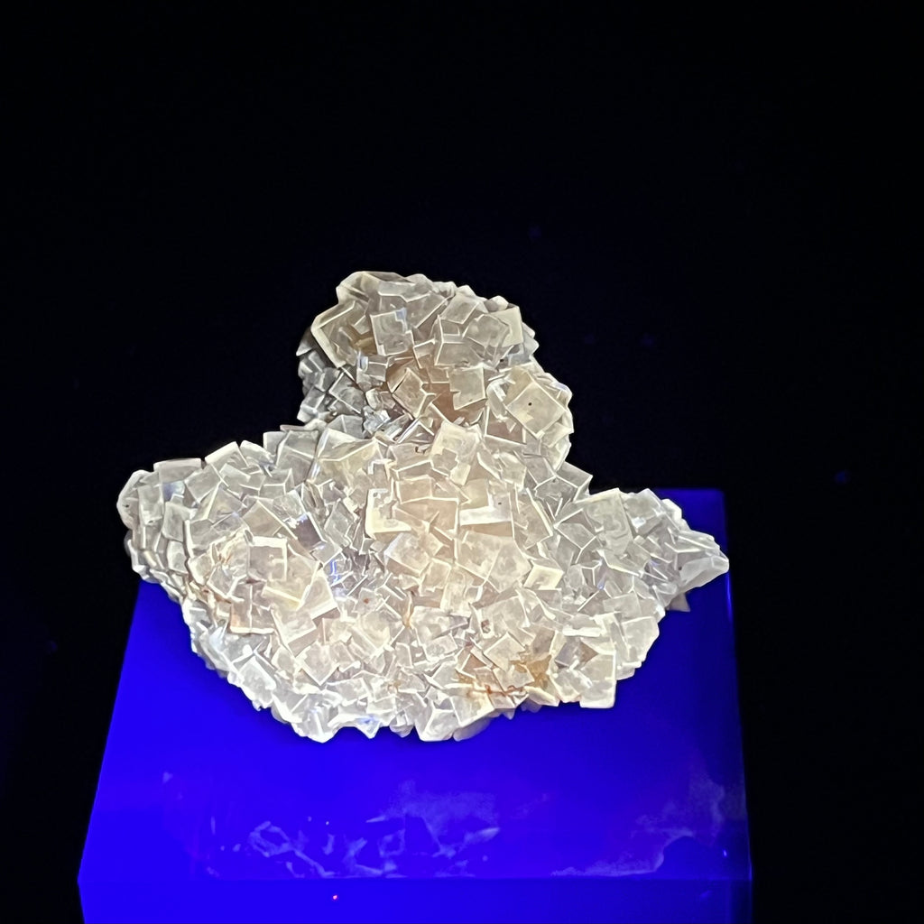 The Fluorite in this beautiful piece fluoresces excellently when exposed to UV light.