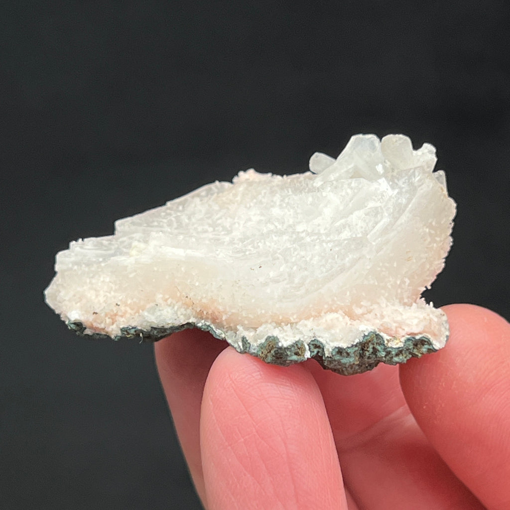 Love the graceful curve of the Heulandite crystal exhibited by this gorgeous piece from the Pune District, Maharashtra, India.