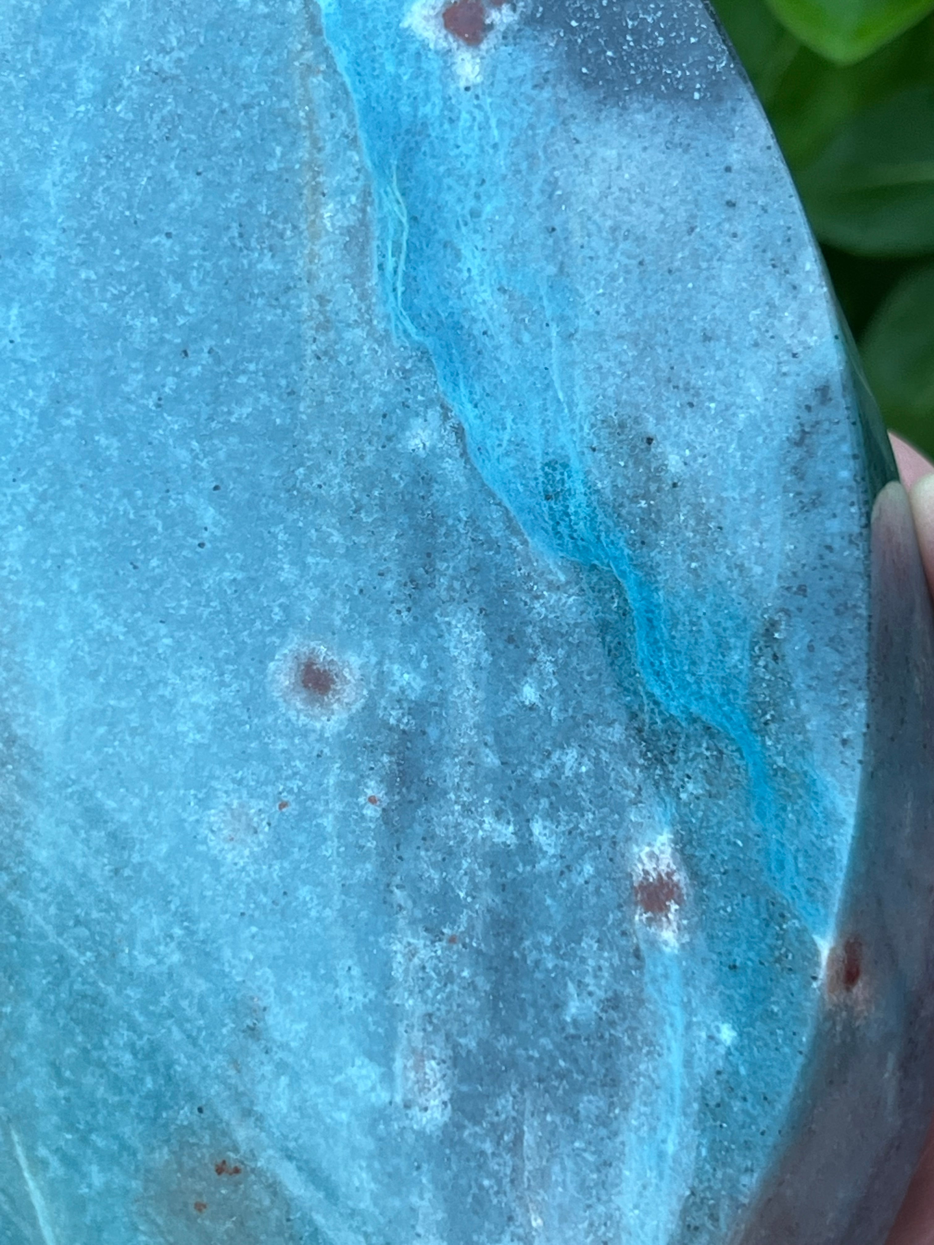 Primarily Lazulite, this beautiful Trolleite stone is a combination of minerals that include Lithium Lepidolite, Scorzalite, Blue Tourmaline, and Augelite.  