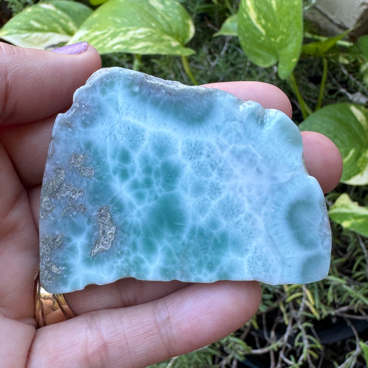 Larimar shown in hand