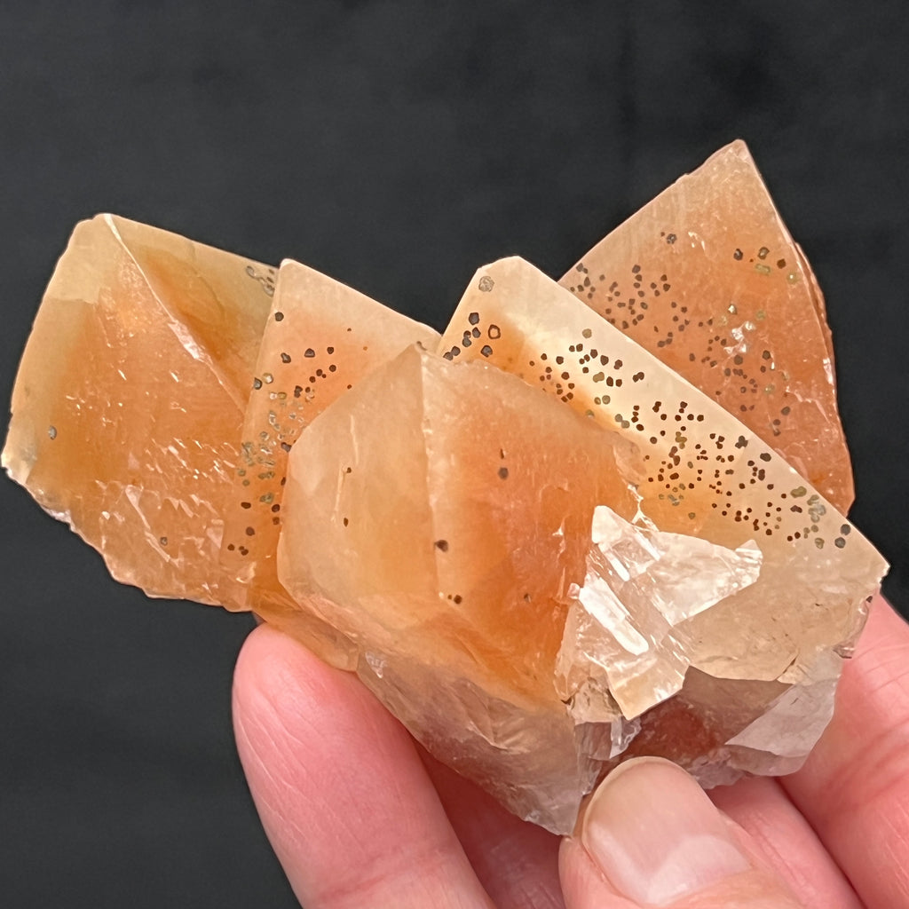 Due to the sporadic discovery and availability of these Calcite crystals from this location, it is verifiable to call them less common or rare.