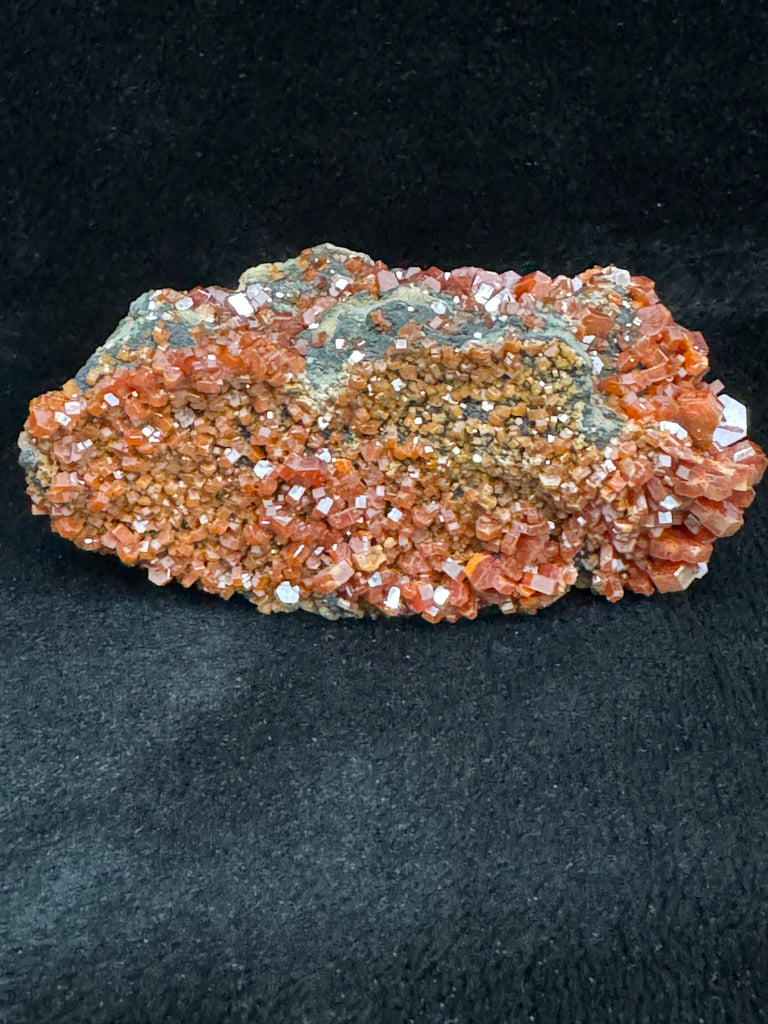 Vanadinite Crystals On Manganese Coated Goethite 177 grams