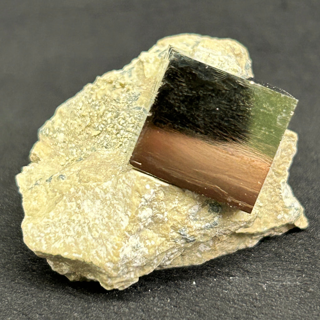 Pyrite is a beautiful iron sulfide (disulfide) mineral found in many geological formations from sedimentary deposits to hydrothermal veins and as part of metamorphic rocks.