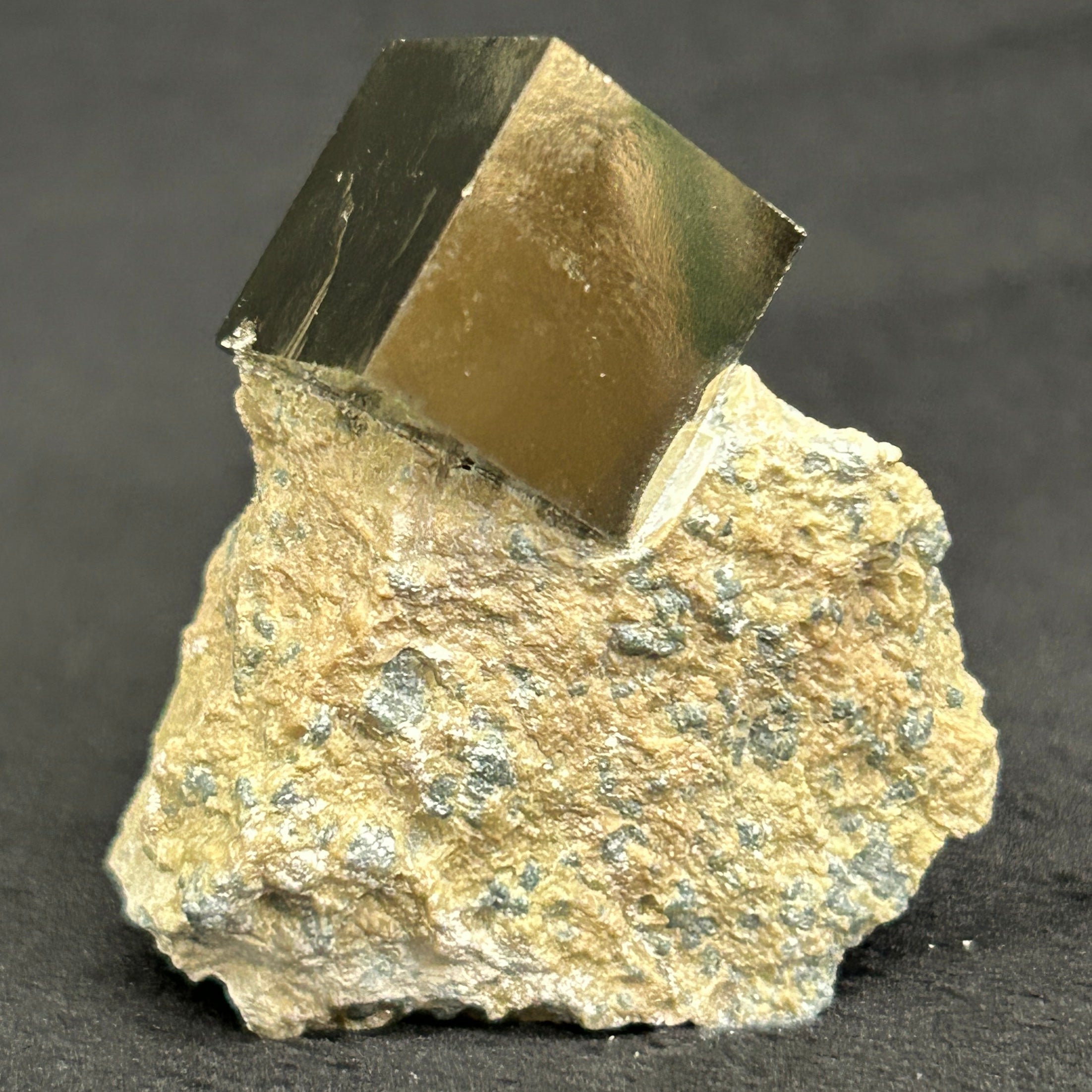 Pyrite is a beautiful iron sulfide (disulfide) mineral found in many geological formations from sedimentary deposits to hydrothermal veins and as part of metamorphic rocks.