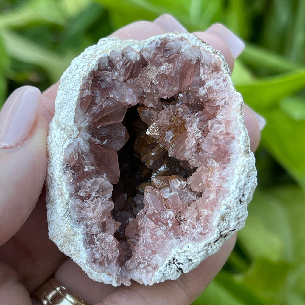 Pink Amethyst Cave Crystal Shaped geode.