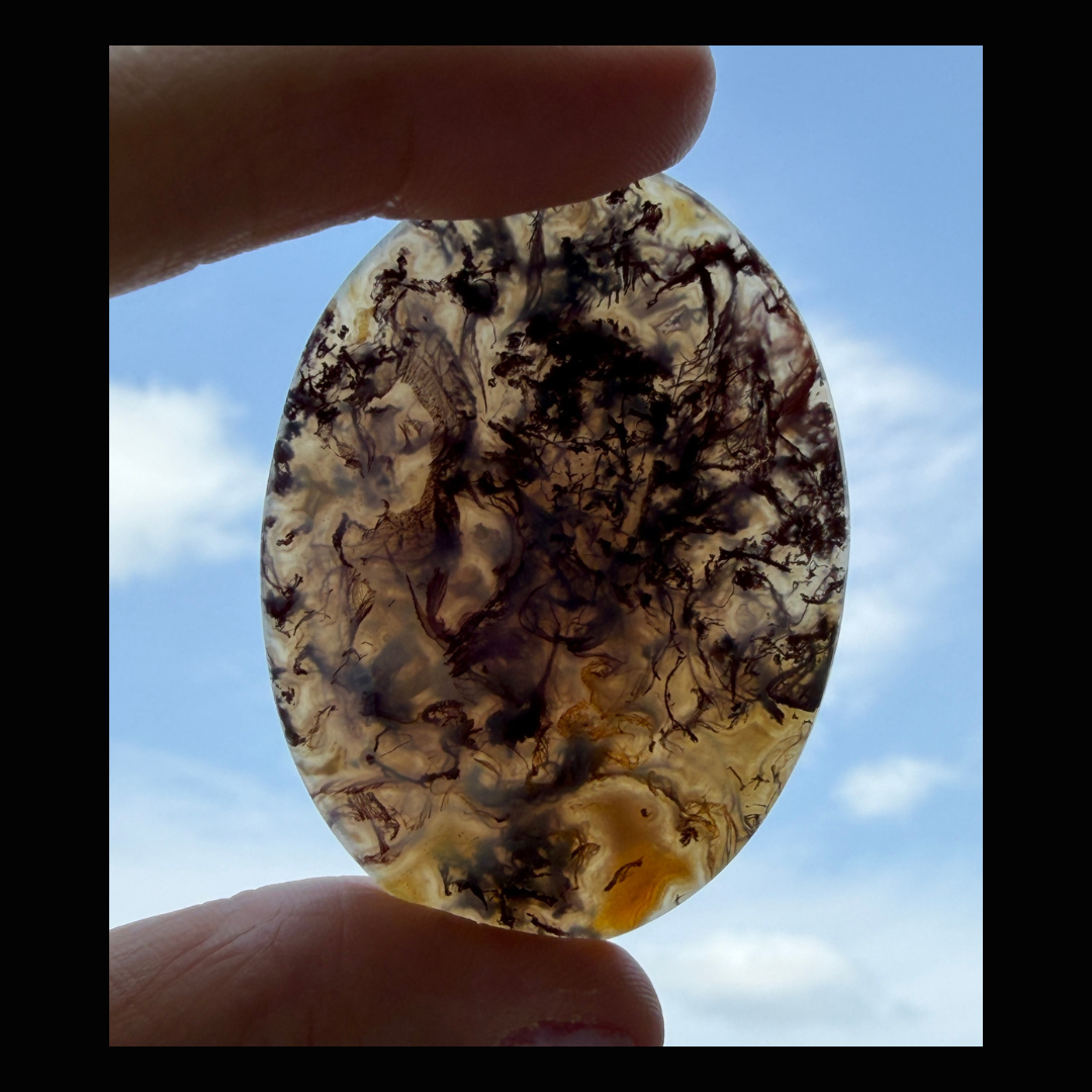 Red Moss Agate Cabochon - Artisan Made