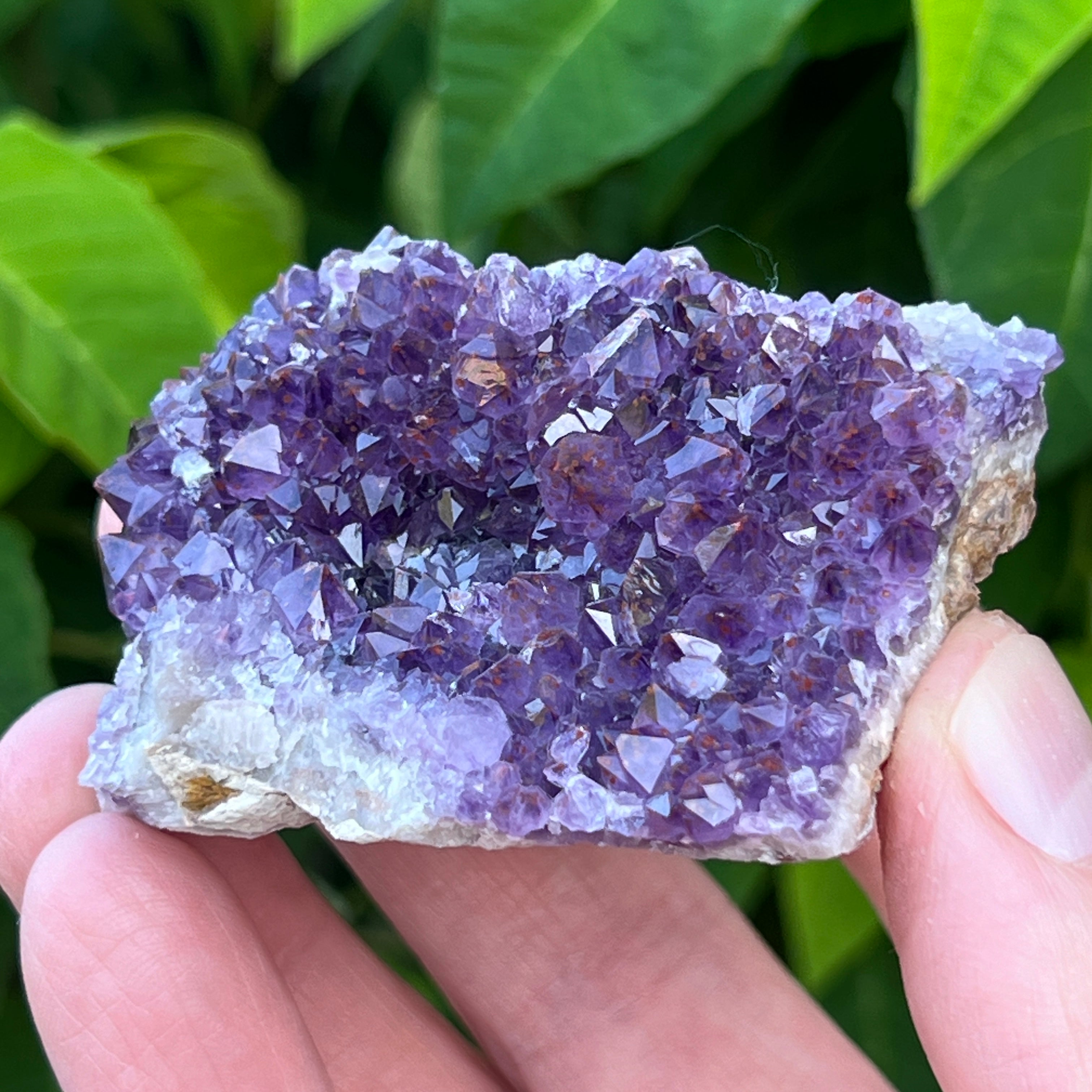 This exceptional Hematite included Quartz var Amethyst piece is the from the  Moonlight Mine, Thunder Bay, Ontario, Canada.