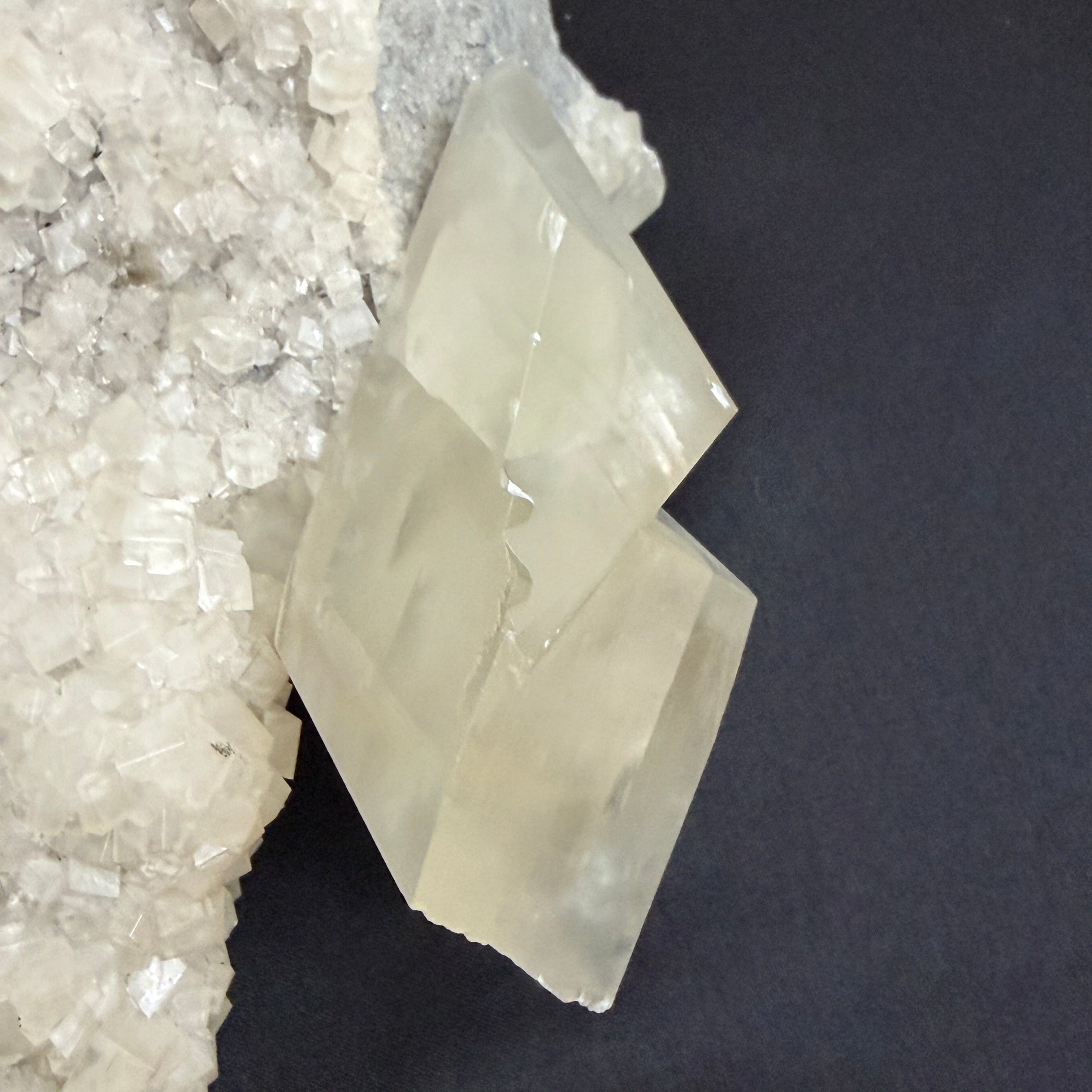 Crystal formation on a dark background