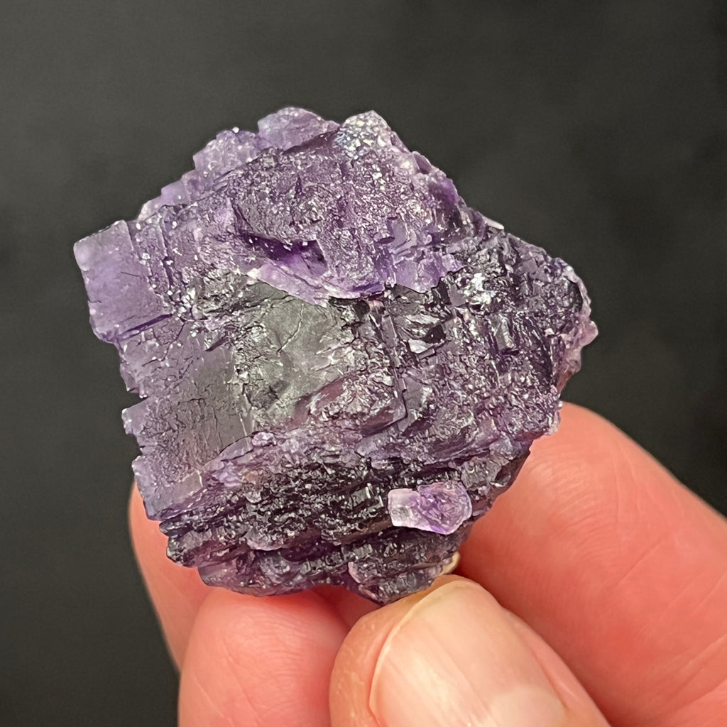 This is truly fascinating fluorite from the Zogno Mine in Italy, exhibiting excellent structure, stepped, etched and presenting epimorph characteristics.