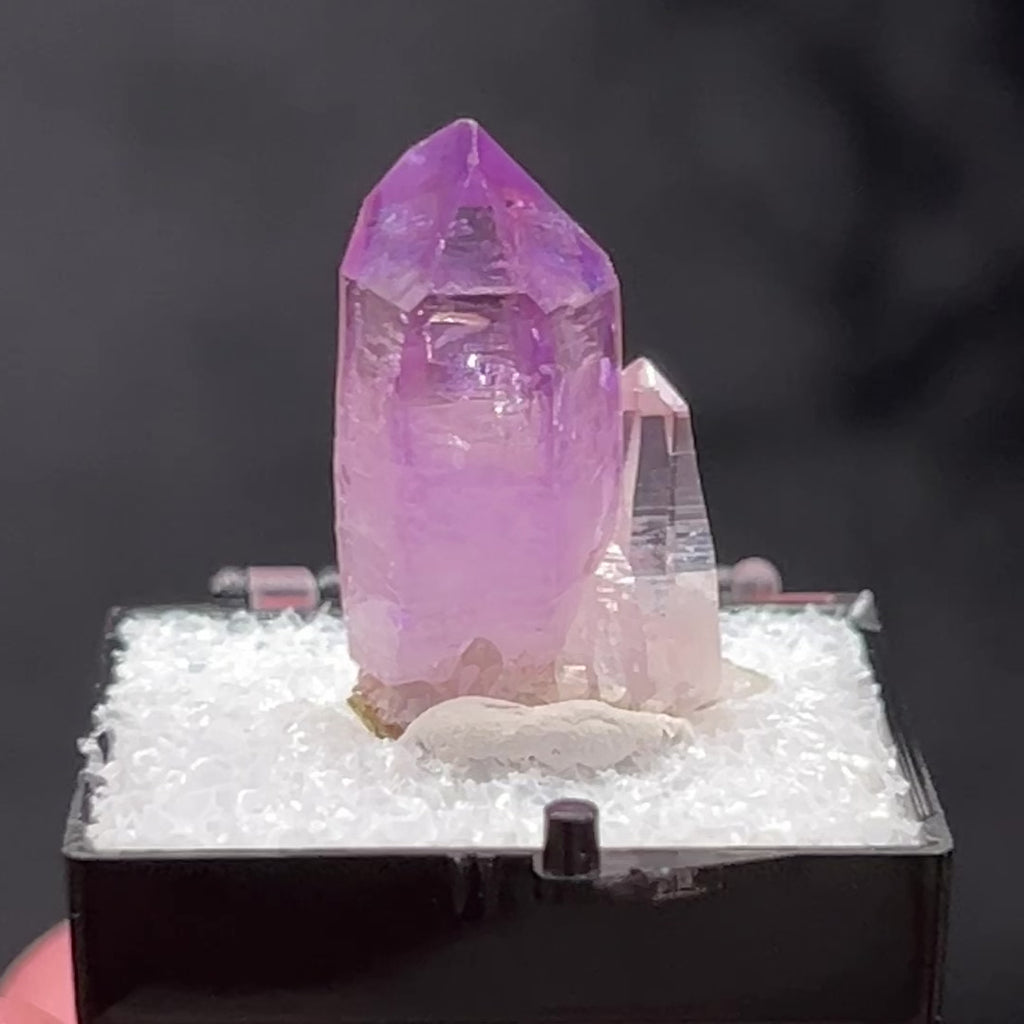 This truly beautiful Quartz variety Veracruz Amethyst thumbnail specimen will make an outstanding gift for the mineral enthusiast in your life.