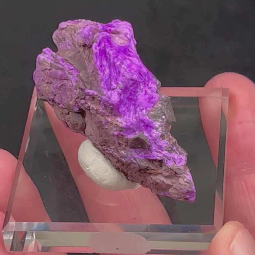 The scarcity of quality Fibrous Sugilite make specimens like this one very desirable and an exceptional addition to any collection. 
