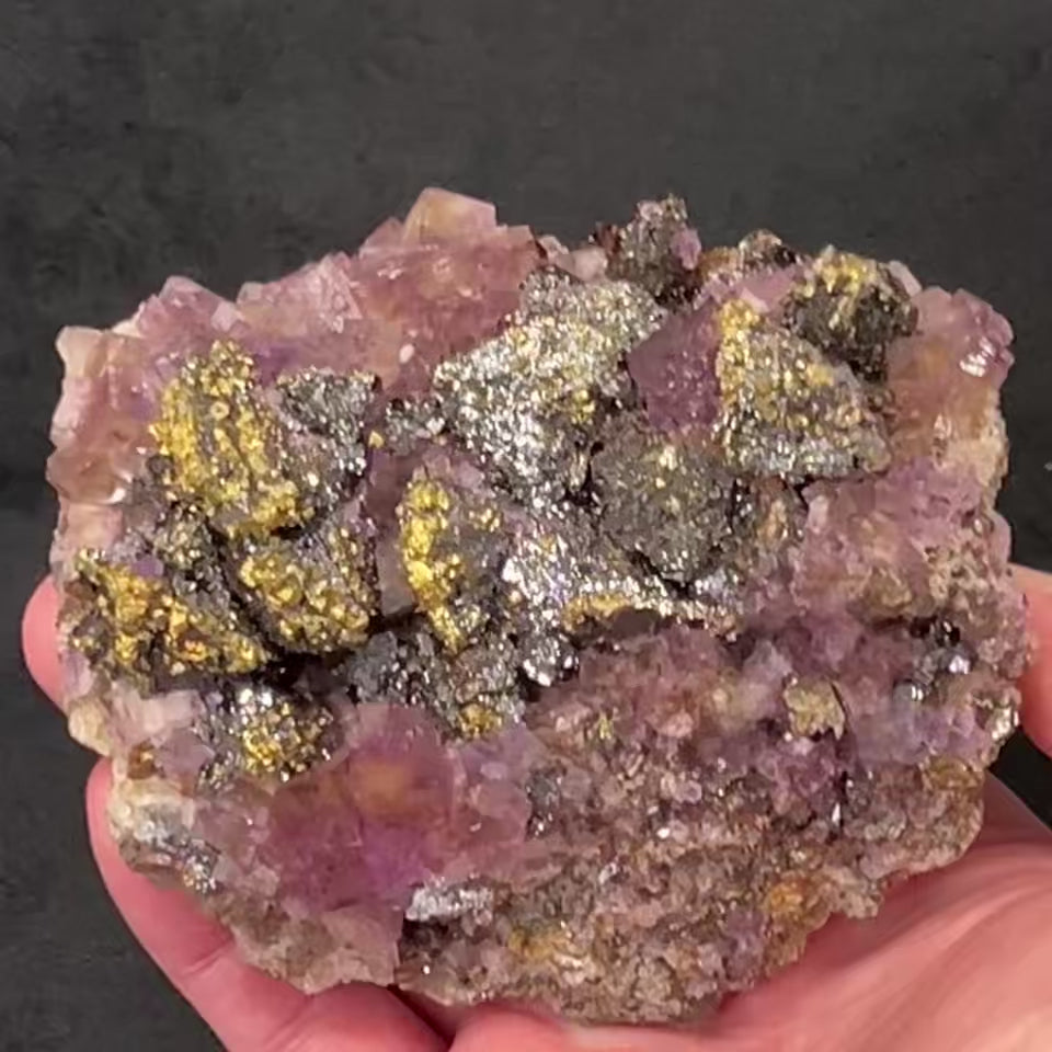 Fluorite, Pyrite, Sphalerite, Ruby Jack Illinois Old Stock 1980s