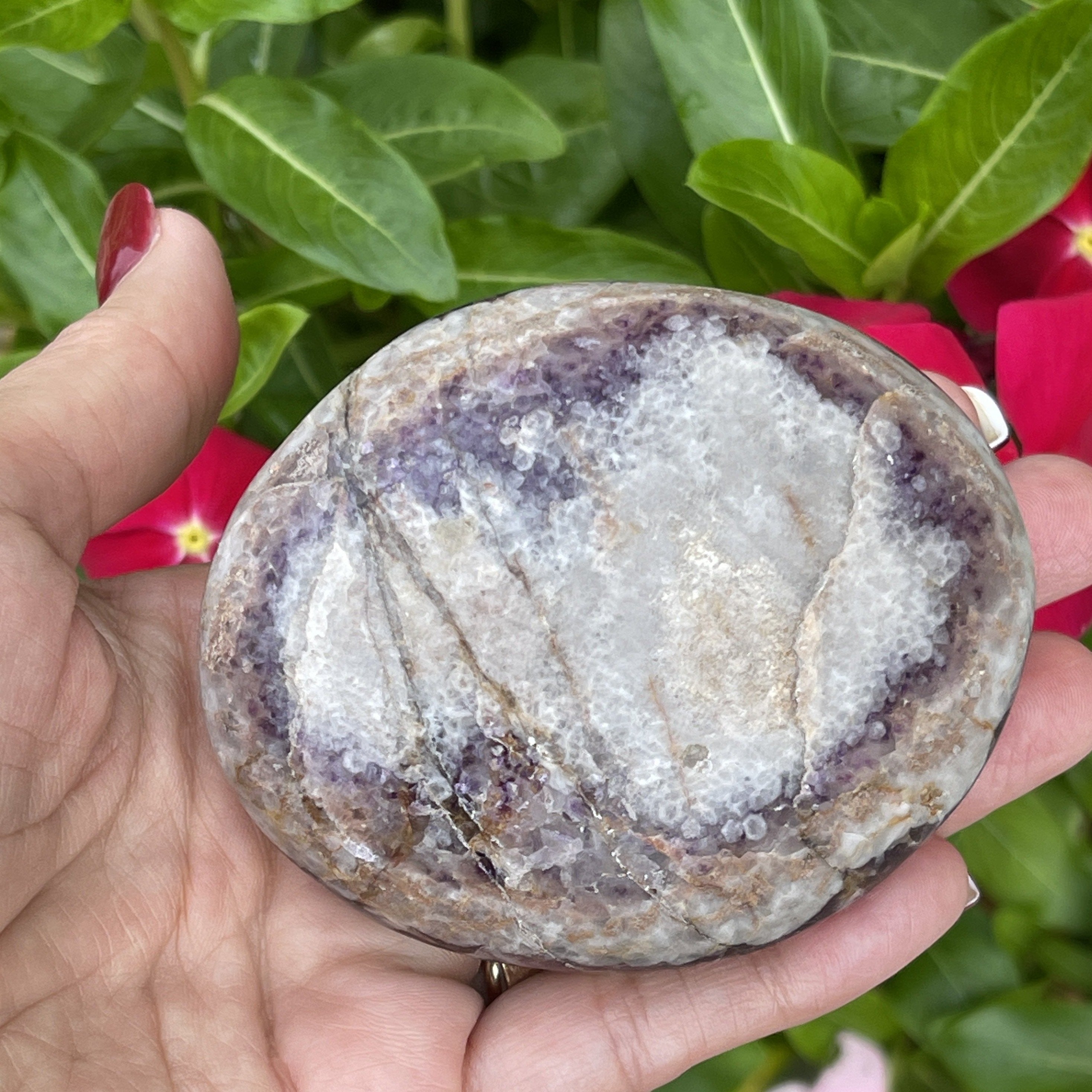 Chevron Amethyst Palmstone Crystal LG 269grams