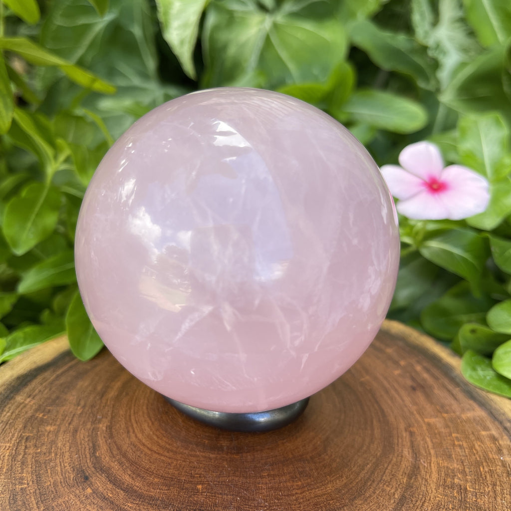 Rose Quartz Sphere | High Quality Deep Pink | 75mm