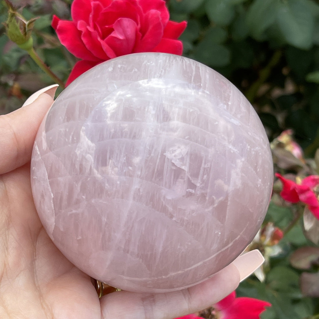 Rose Quartz Crystal Sphere | High Quality Deep Pink | LG 78mm