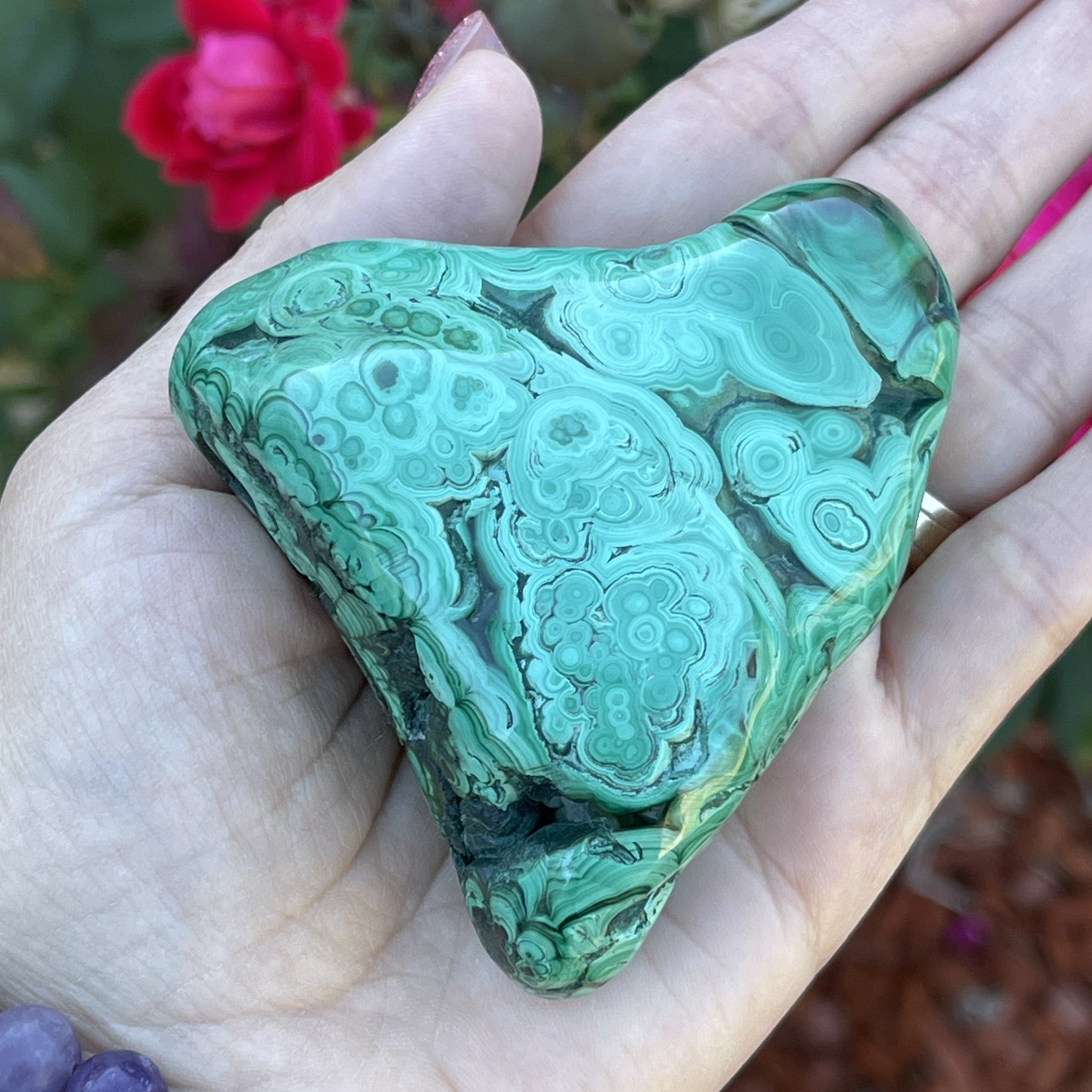 Malachite Exceptional Banding and Eyes Formation 247grams
