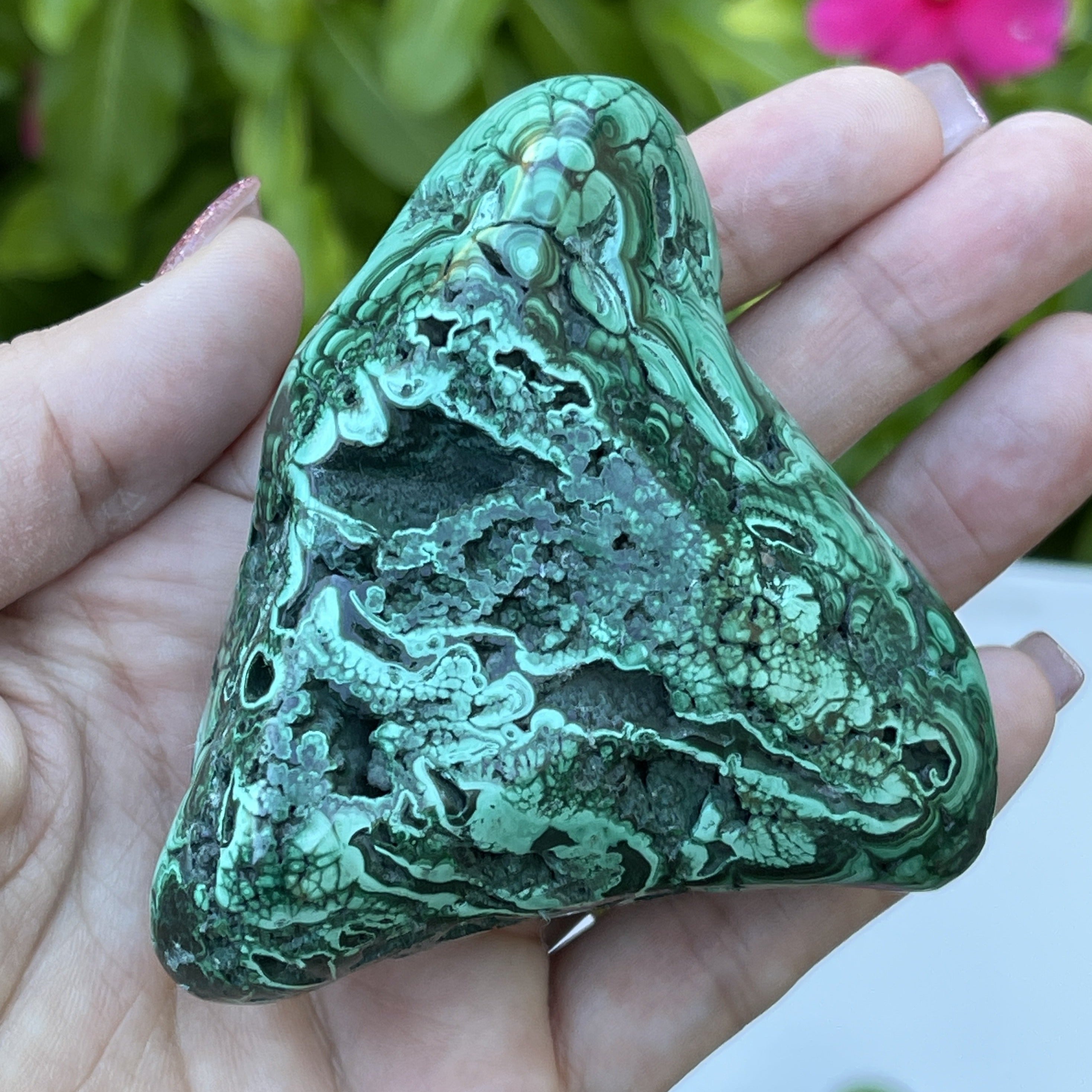 Malachite Exceptional Banding and Eyes Formation 247grams