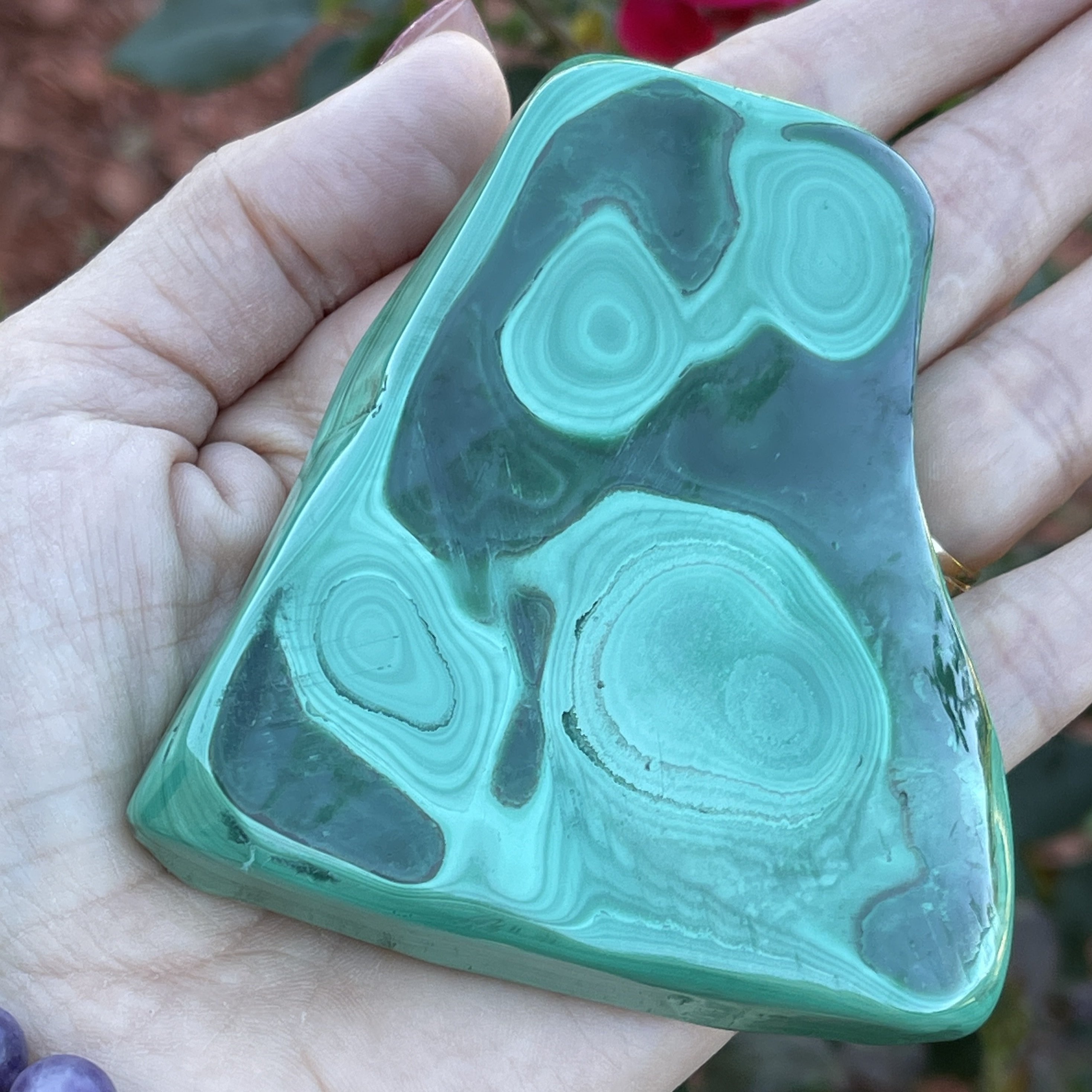 Malachite Exceptional Banding and Eyes Formation 203grams