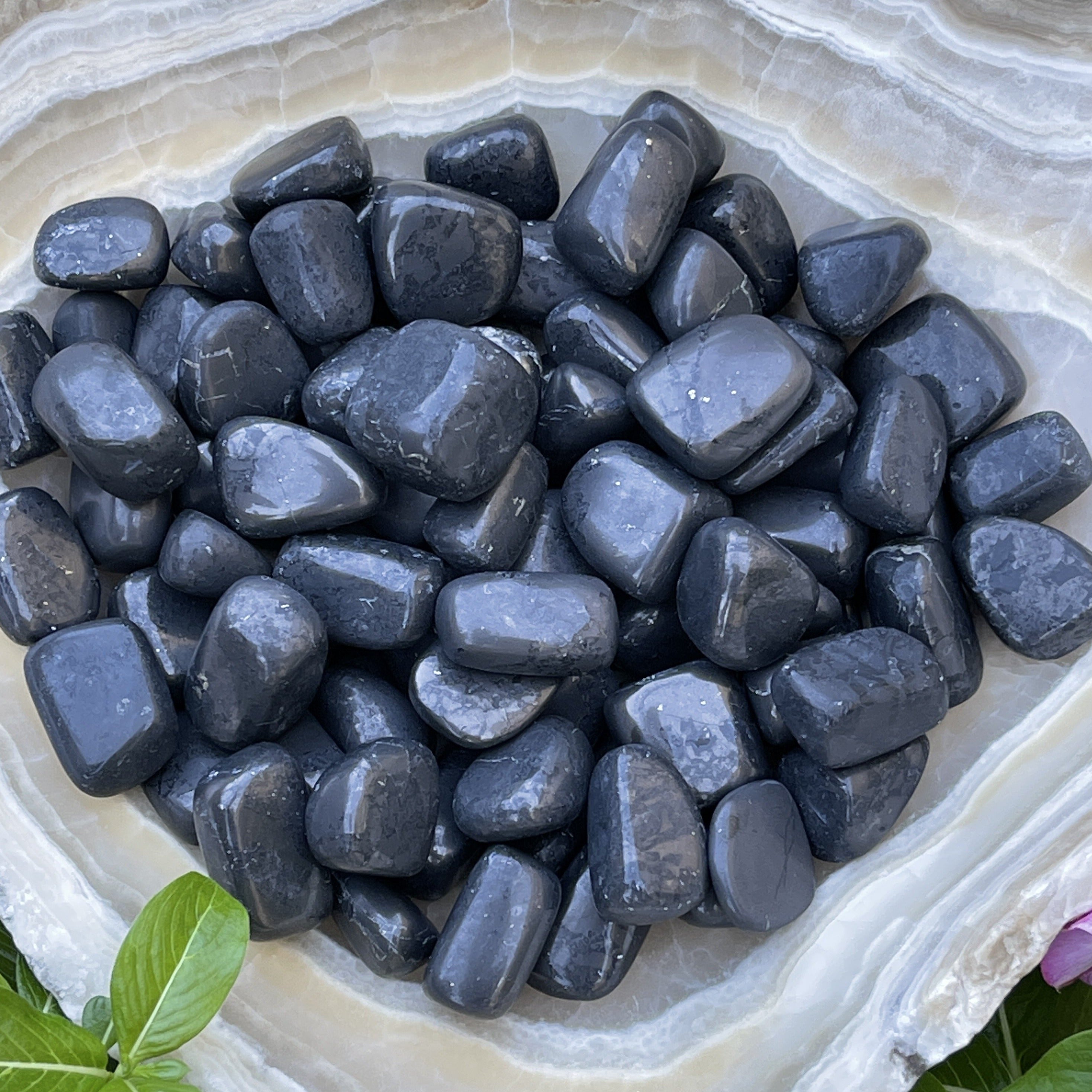 Shungite Polished Tumbled Stone, Protection, EMF
