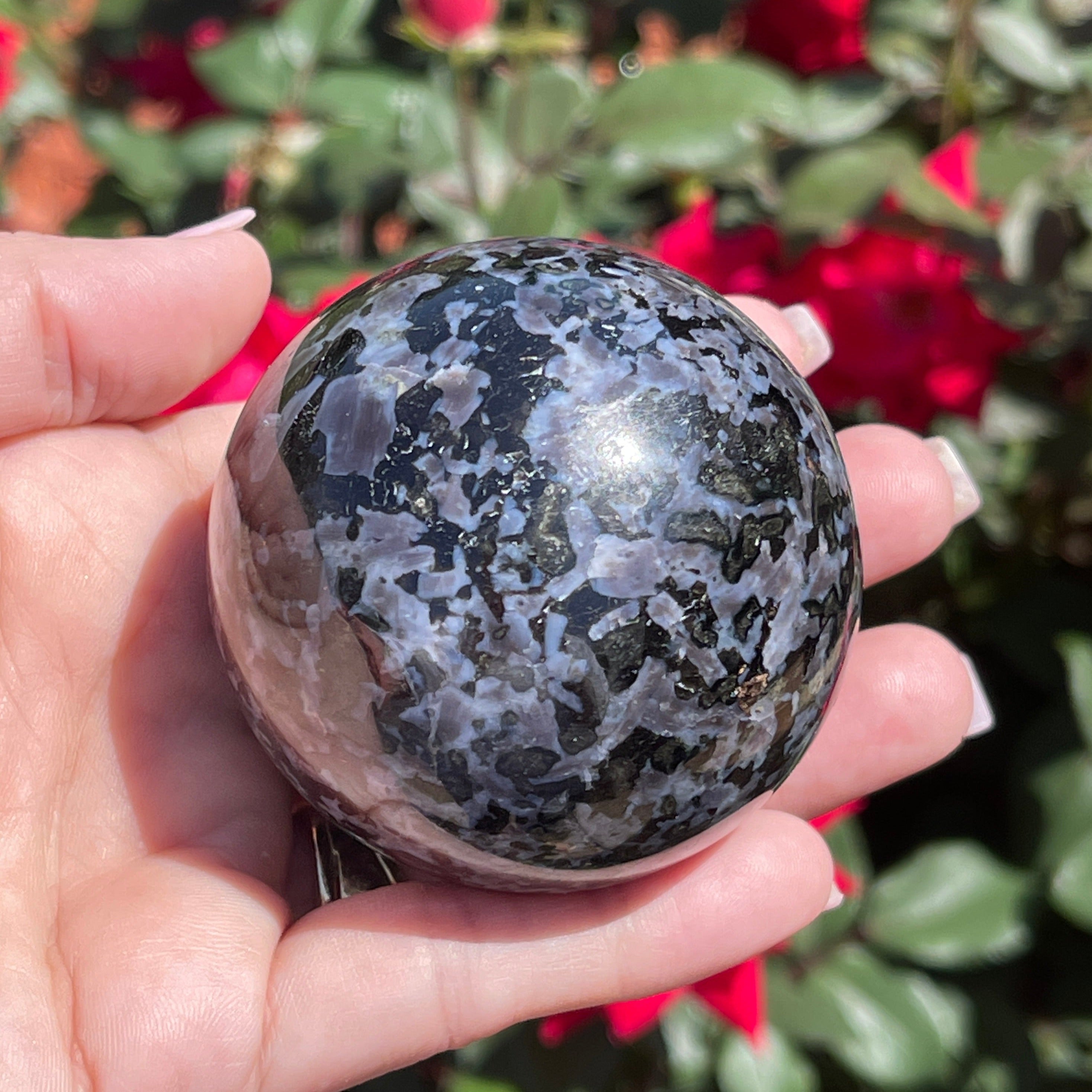 Indigo Gabbro I Mystic Merlinite Sphere | 280 grams or 56mm | Crystal Ball