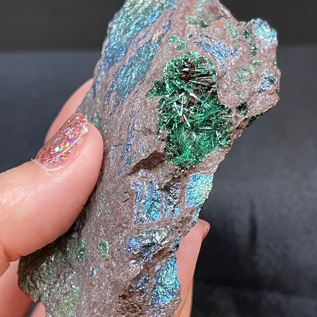 Brochantite with Chalcophyrite Crystal Mineral Specimen | Healing Crystals