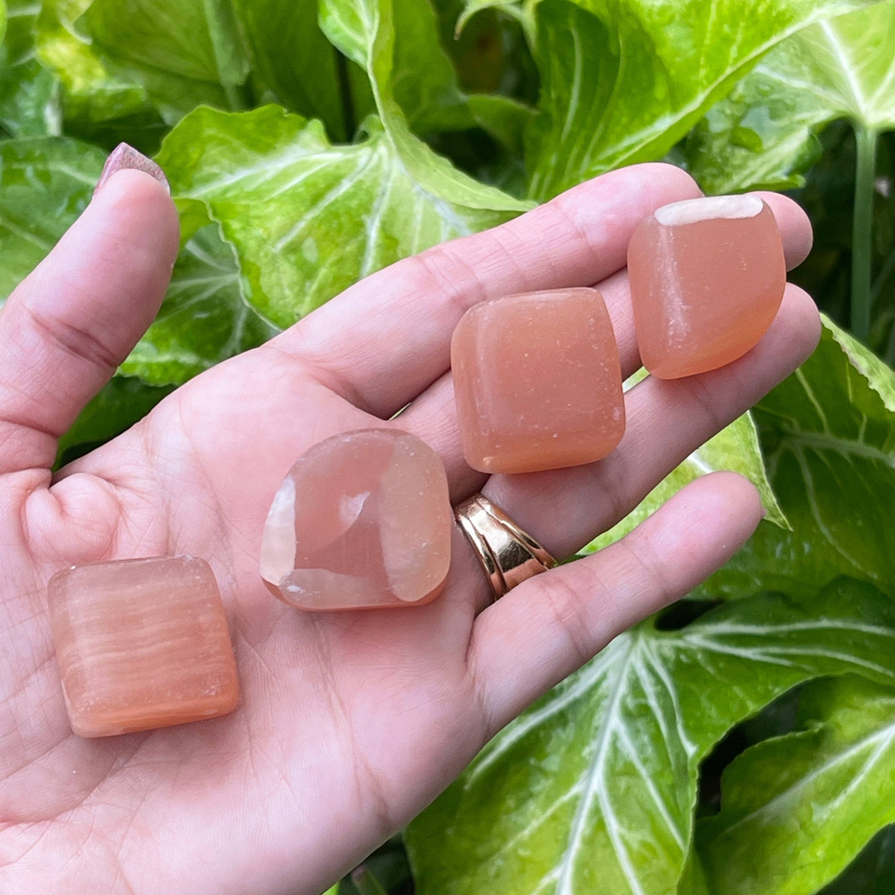 2 Honey Calcite Polished Crystal Tumbled Stone