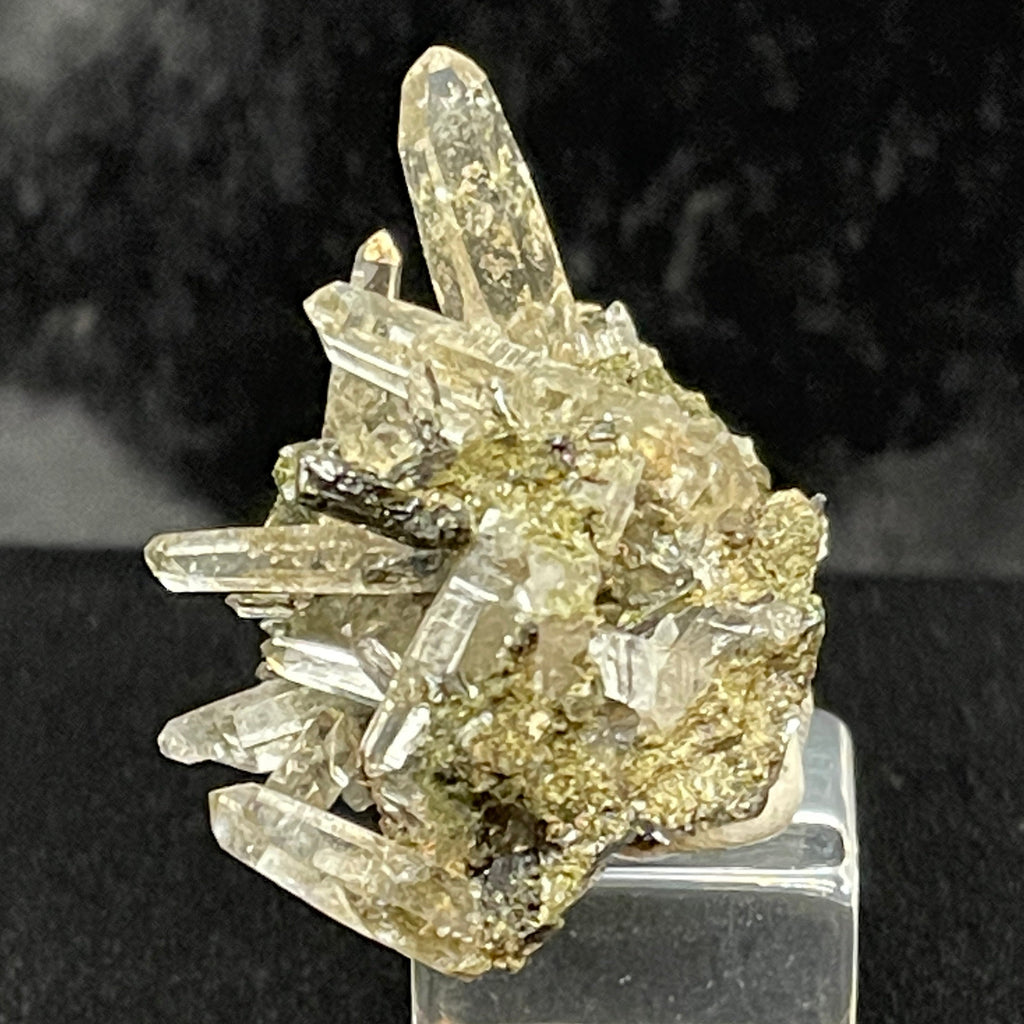 Quartz Crystals with Epidote Peru Mineral 50grams
