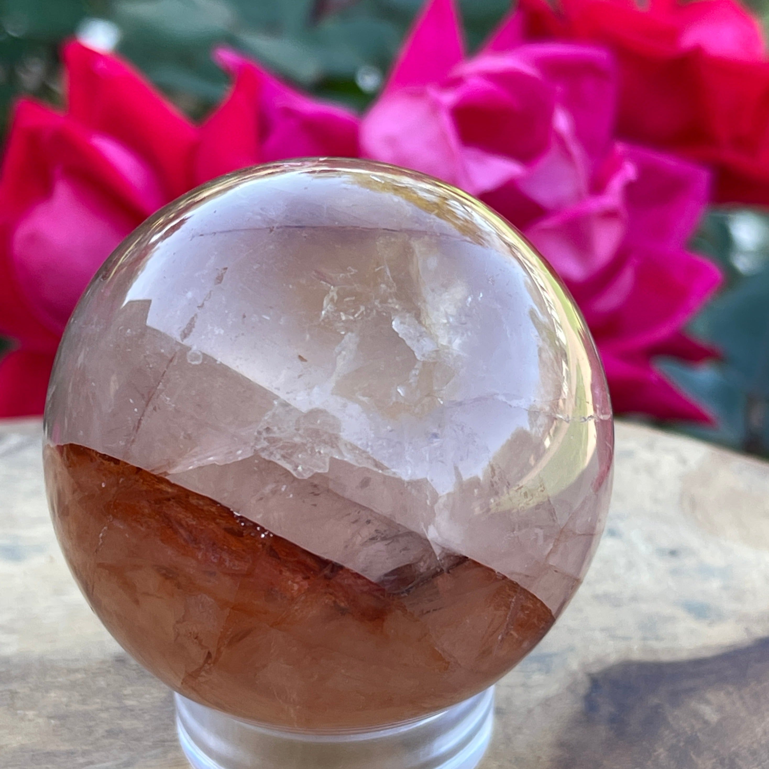 Red Hematite Quartz or Fire Quartz sphere