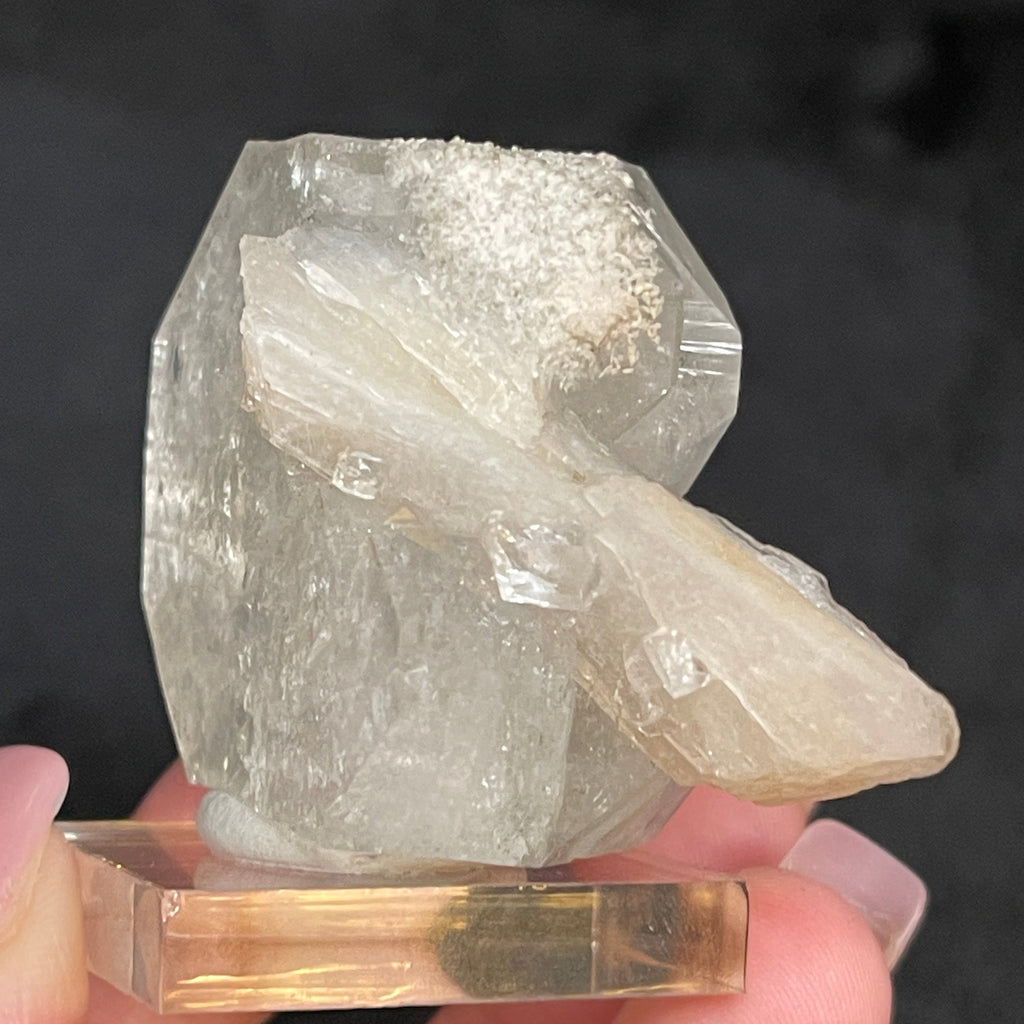 Apophyllite with peachy Stilbite Crystals.