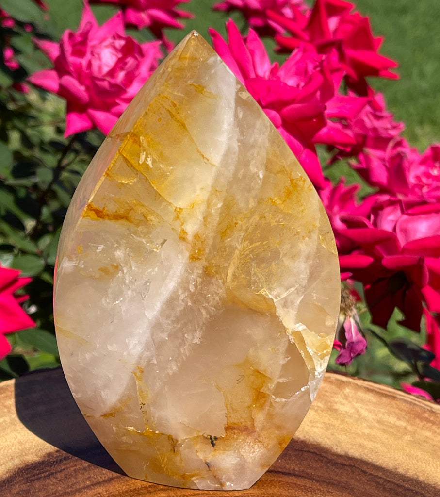 Golden Healer Flame Quartz  beautiful Hematoid included quartz