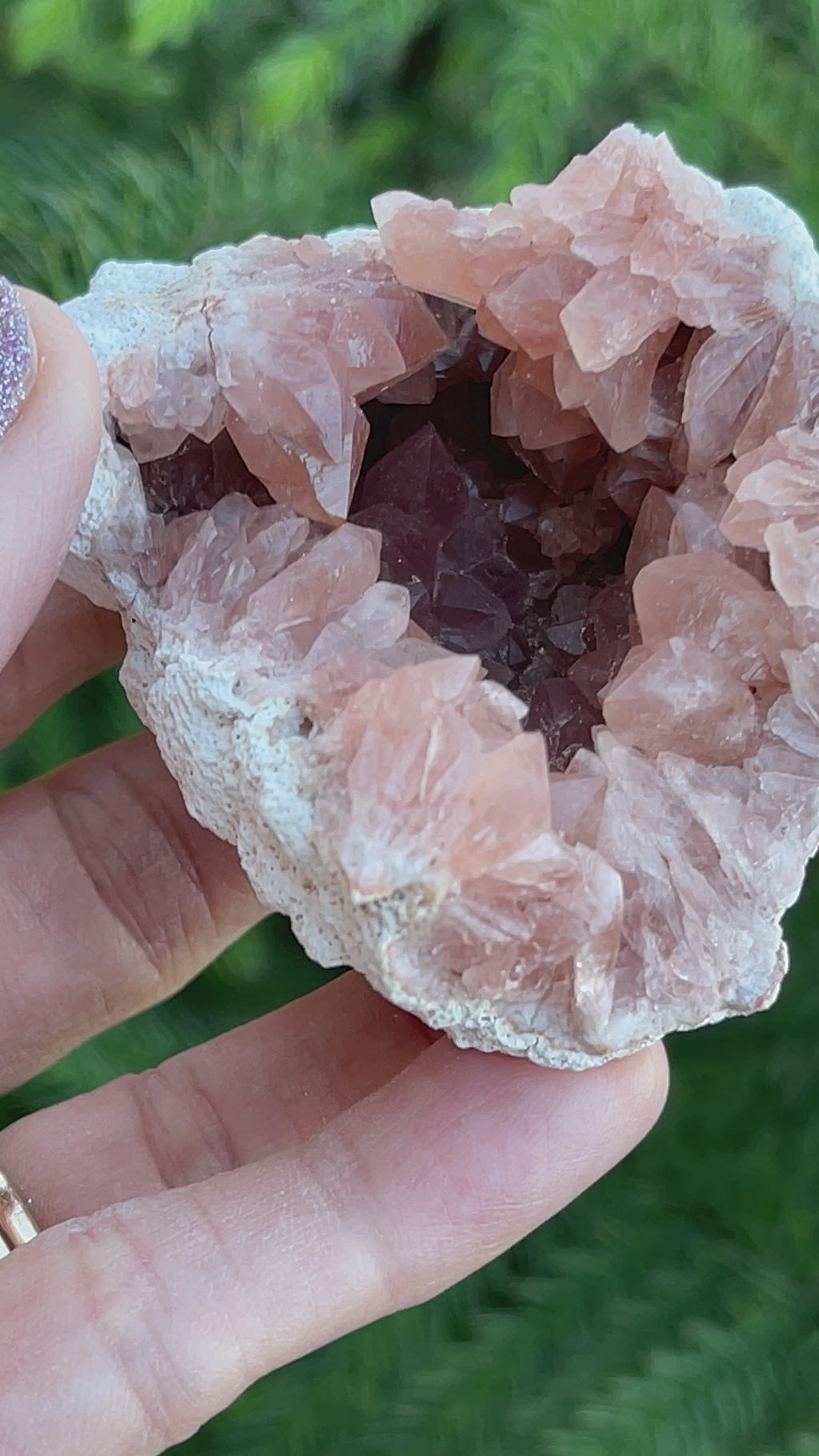 Thank you for considering purchasing this beautiful Pink Amethyst Crystals Geode from CrystalRockology. Please buy with confidence that you are buying from reputable sellers that place a high priority on transparency and integrity. 