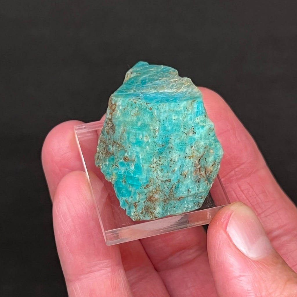 The source of this beautiful Amazonite specimen is the Hunters Hope Claim, El Paso County, Colorado.