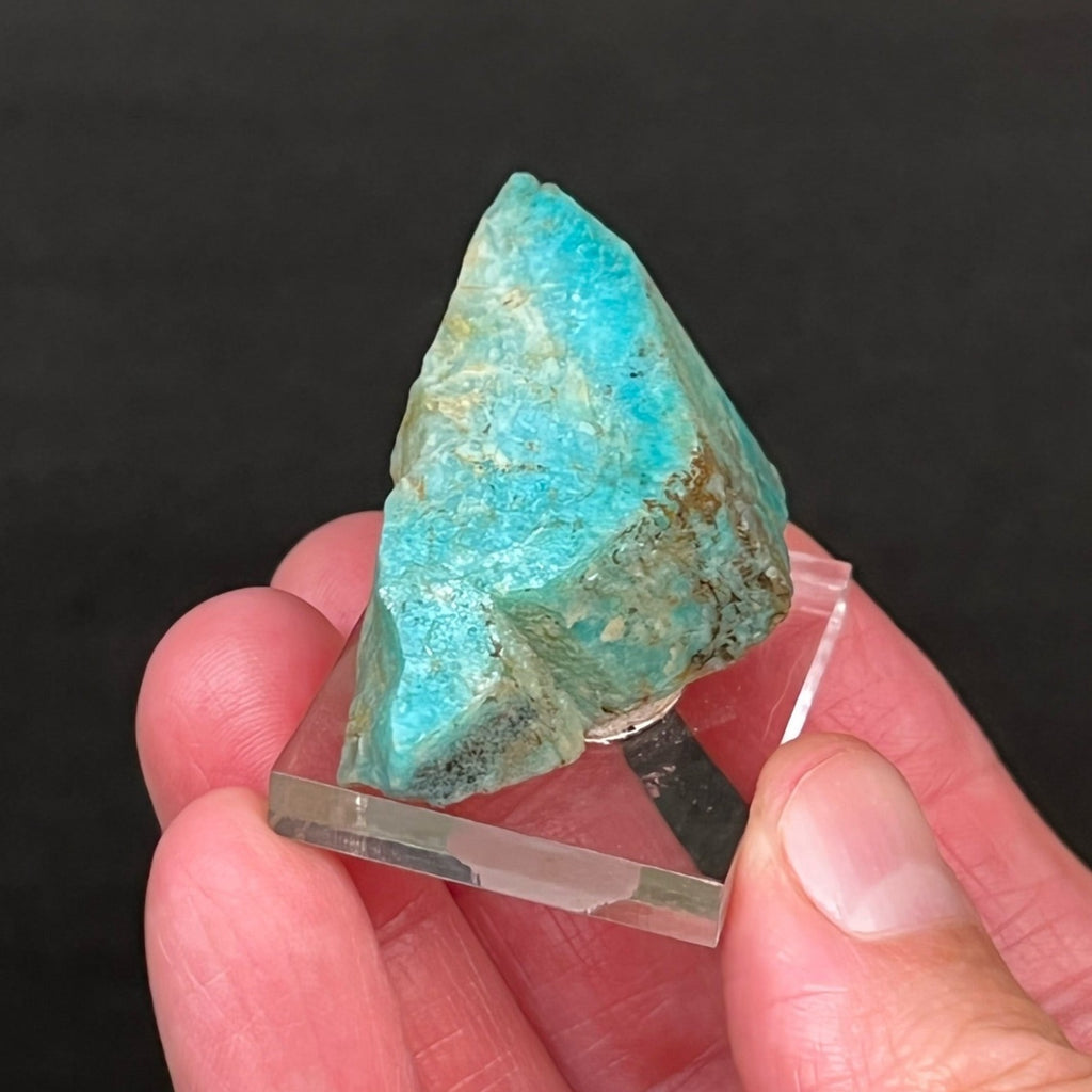 This is a top quality Amazonite specimen that can be found in the U.S. that exhibits a rich, natural blue-green color. 