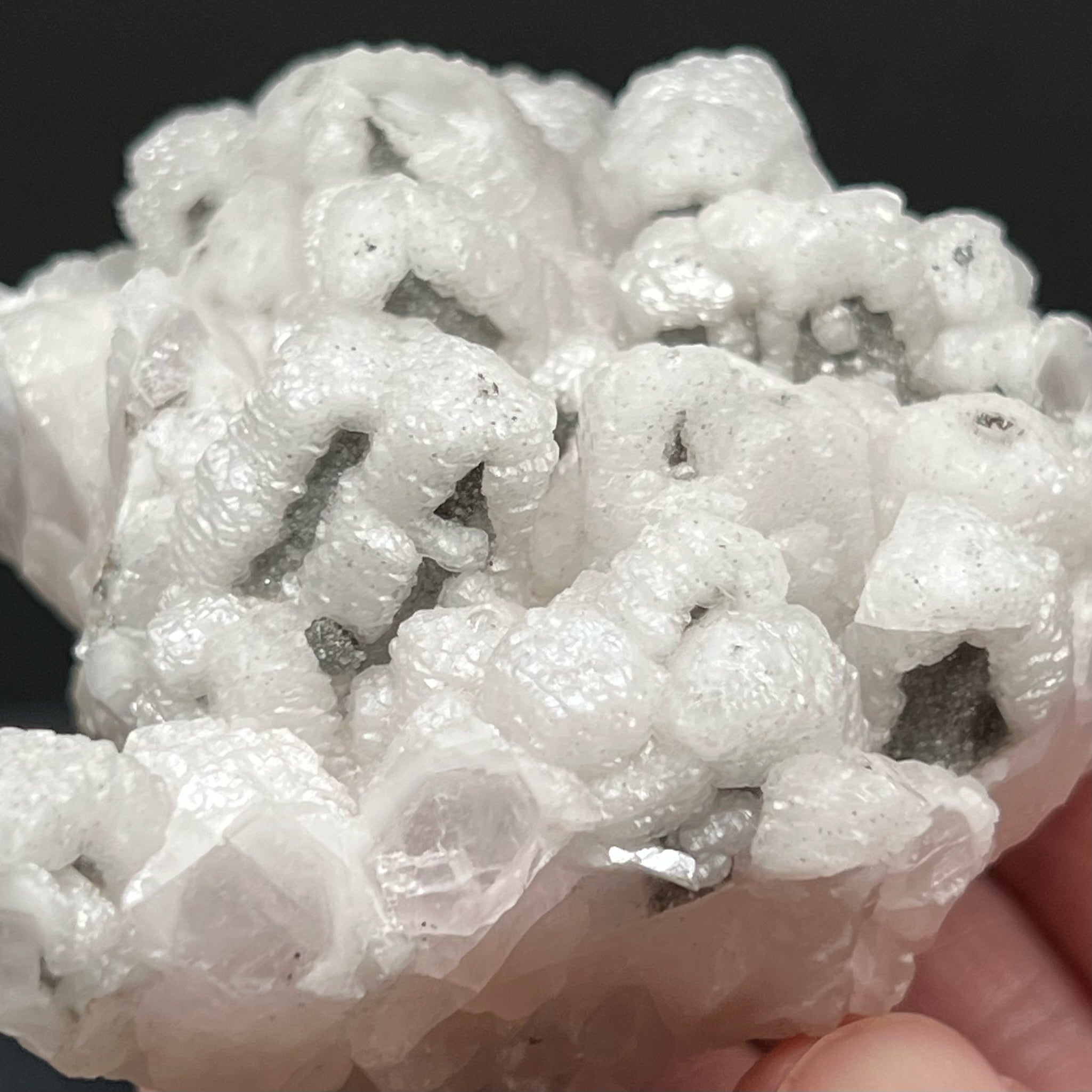 Curiously, the Calcite columns in this specimen from Morocco are probably a secondary growth formation. 