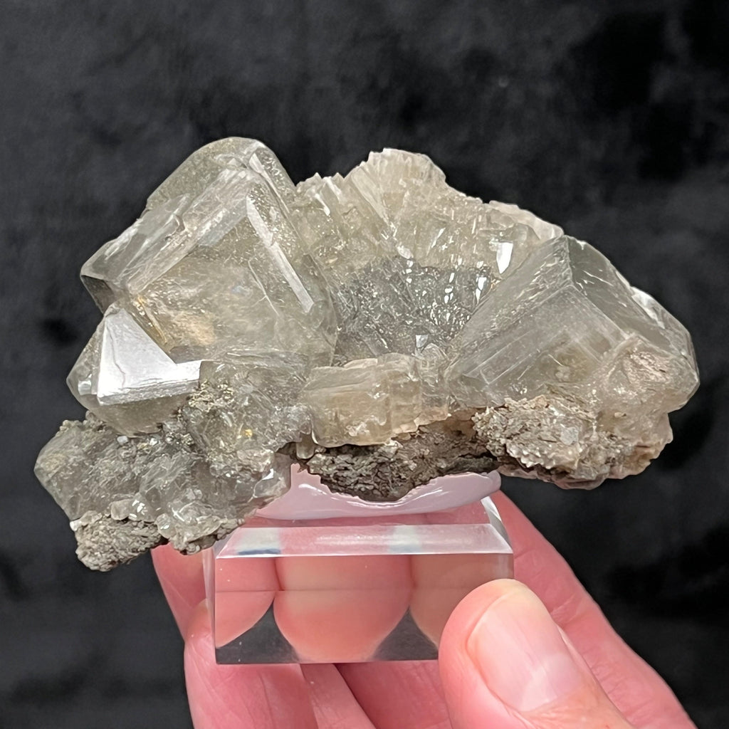 The larger Calcite crystals presenting in this fine specimen are over 1 inch in size and exhibit good luster.