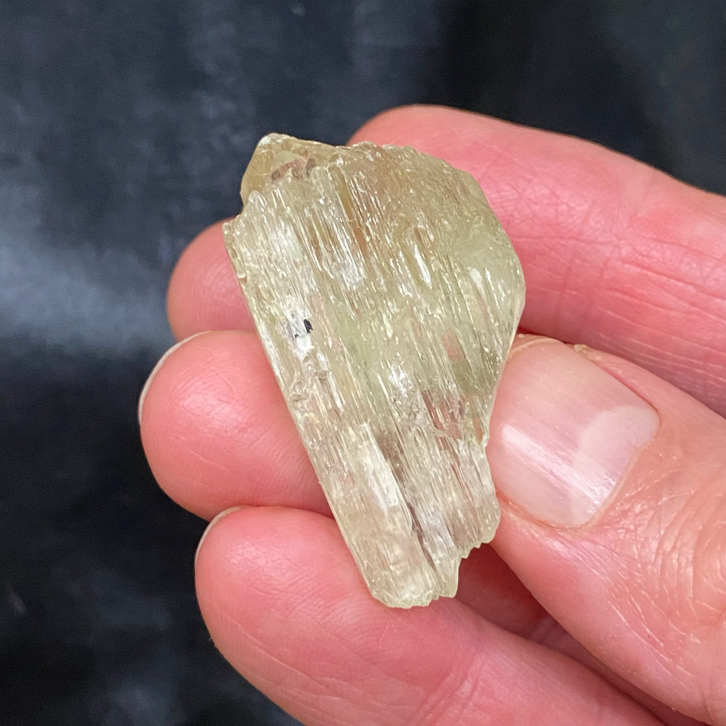 Green Spodumene var. Kunzite Hiddenite Etched Terminated Crystal 31g