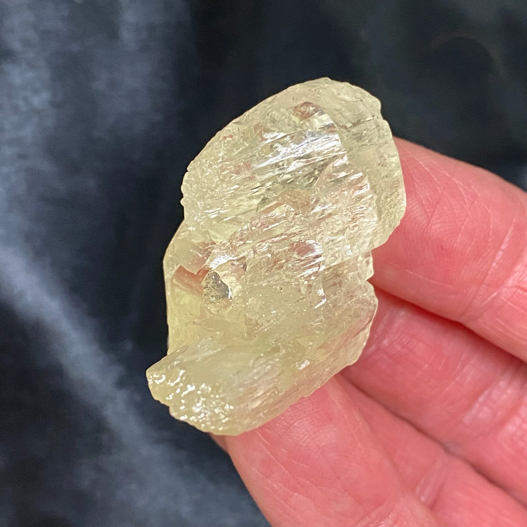 Green Spodumene var. Kunzite Hiddenite Etched Terminated Crystal 31g