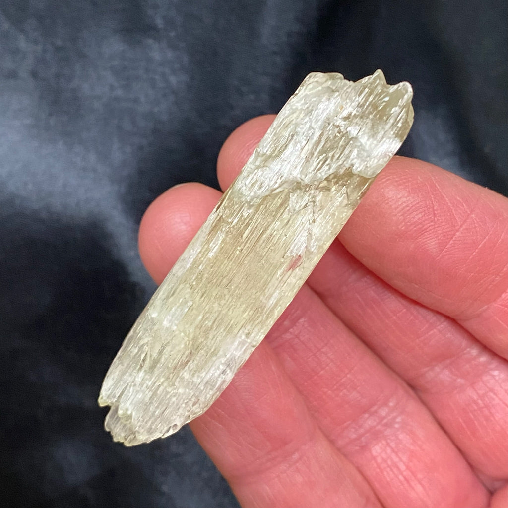 Green Spodumene var. Kunzite Hiddenite Etched Terminated Crystal 30g