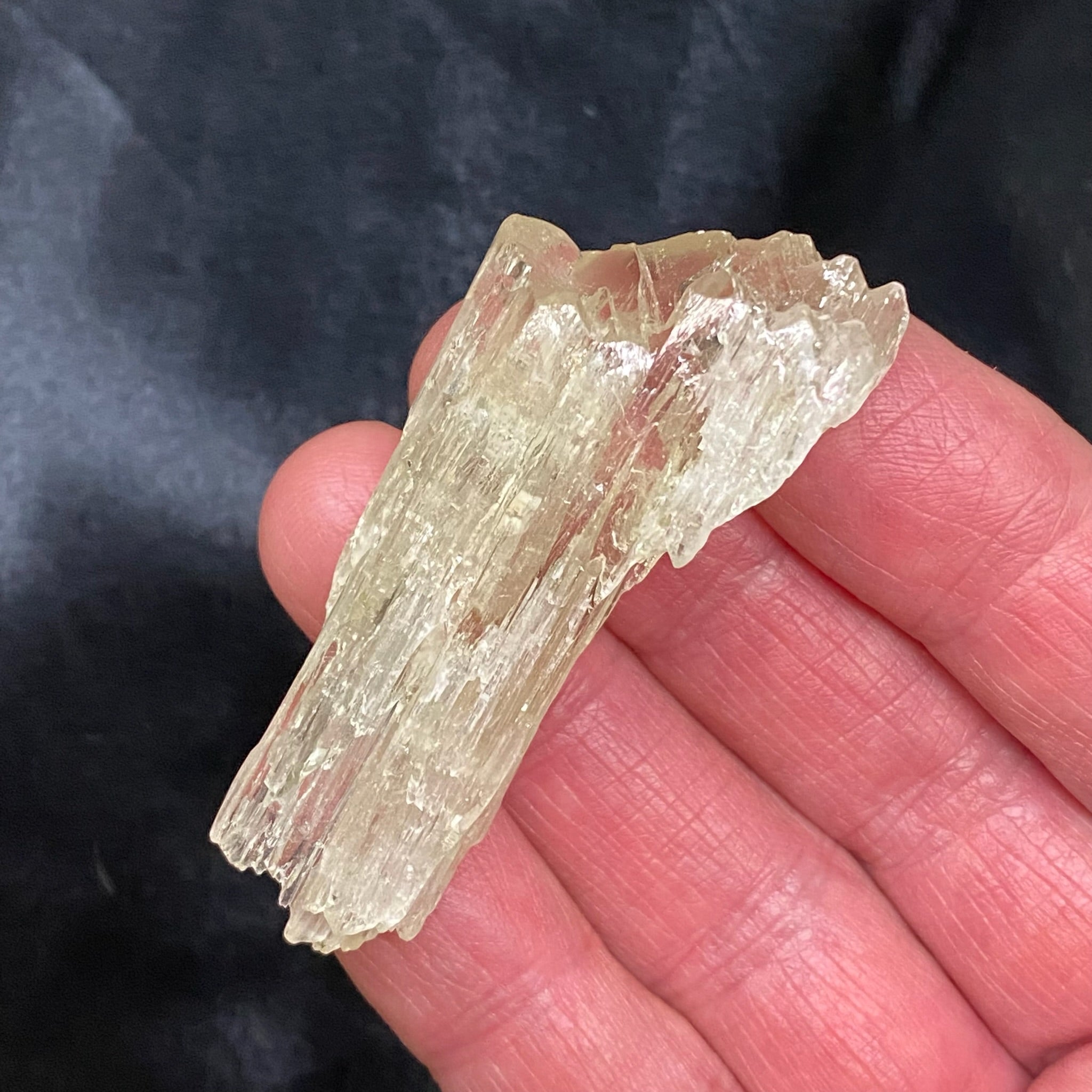 Green Spodumene var. Kunzite Hiddenite Etched Terminated Crystal 30g