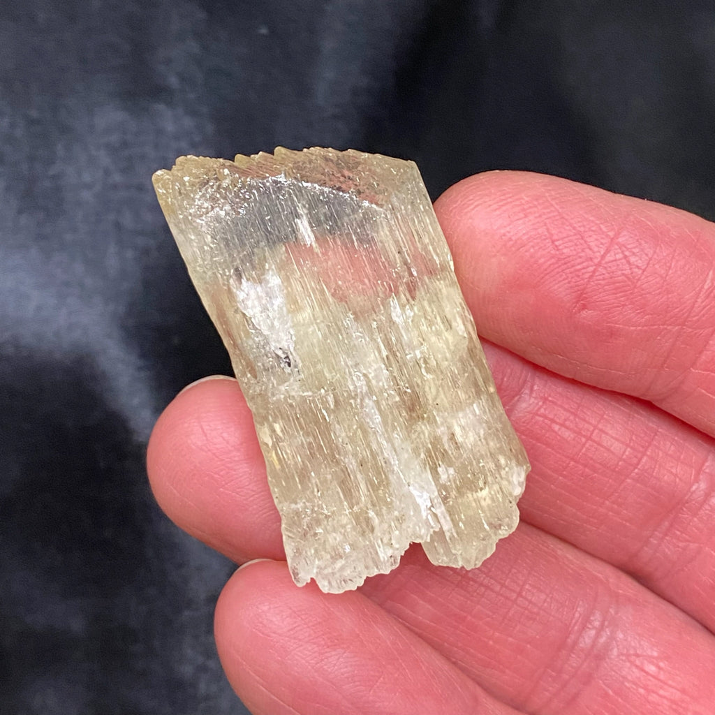 Green Spodumene var. Kunzite Hiddenite Etched Terminated Crystal 24g