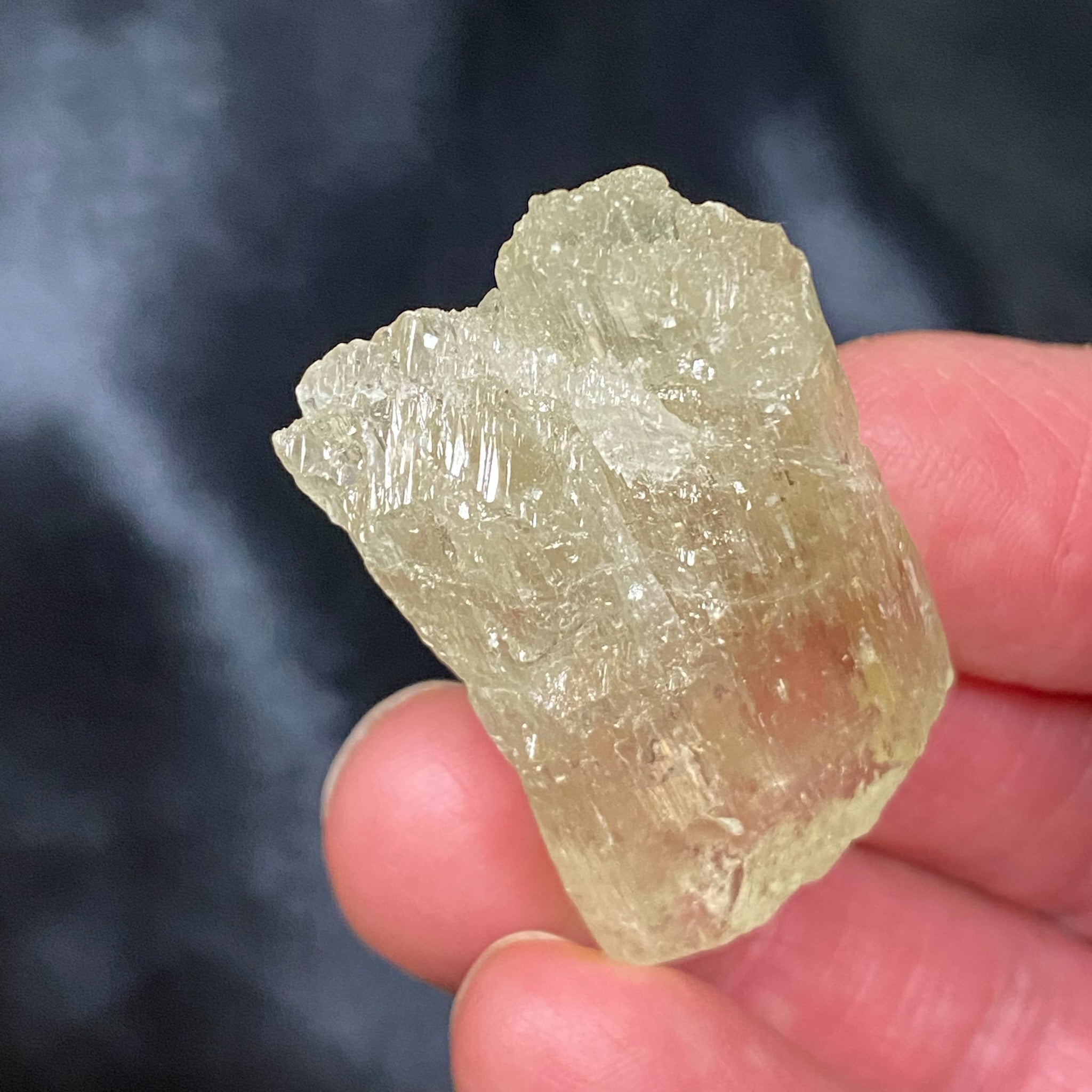 This Spodumene var. Kunzite / Hiddenite crystal specimen is terminated, in some places presents with double termination and is self healed.  